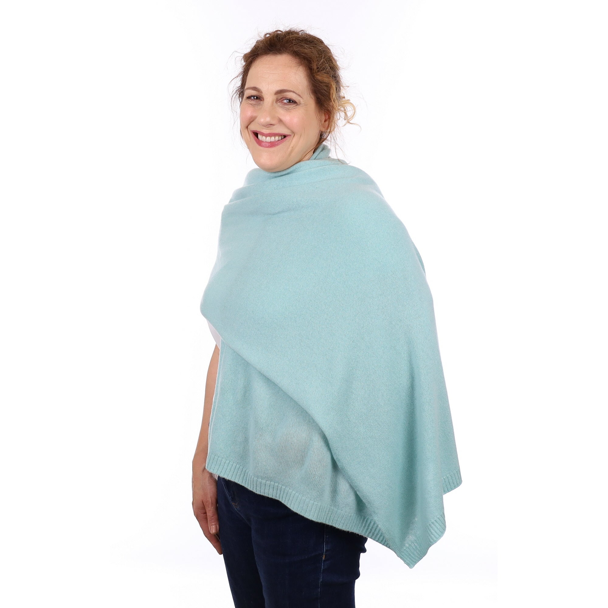 Brand New Aqua Recycled Cashmere Wrap