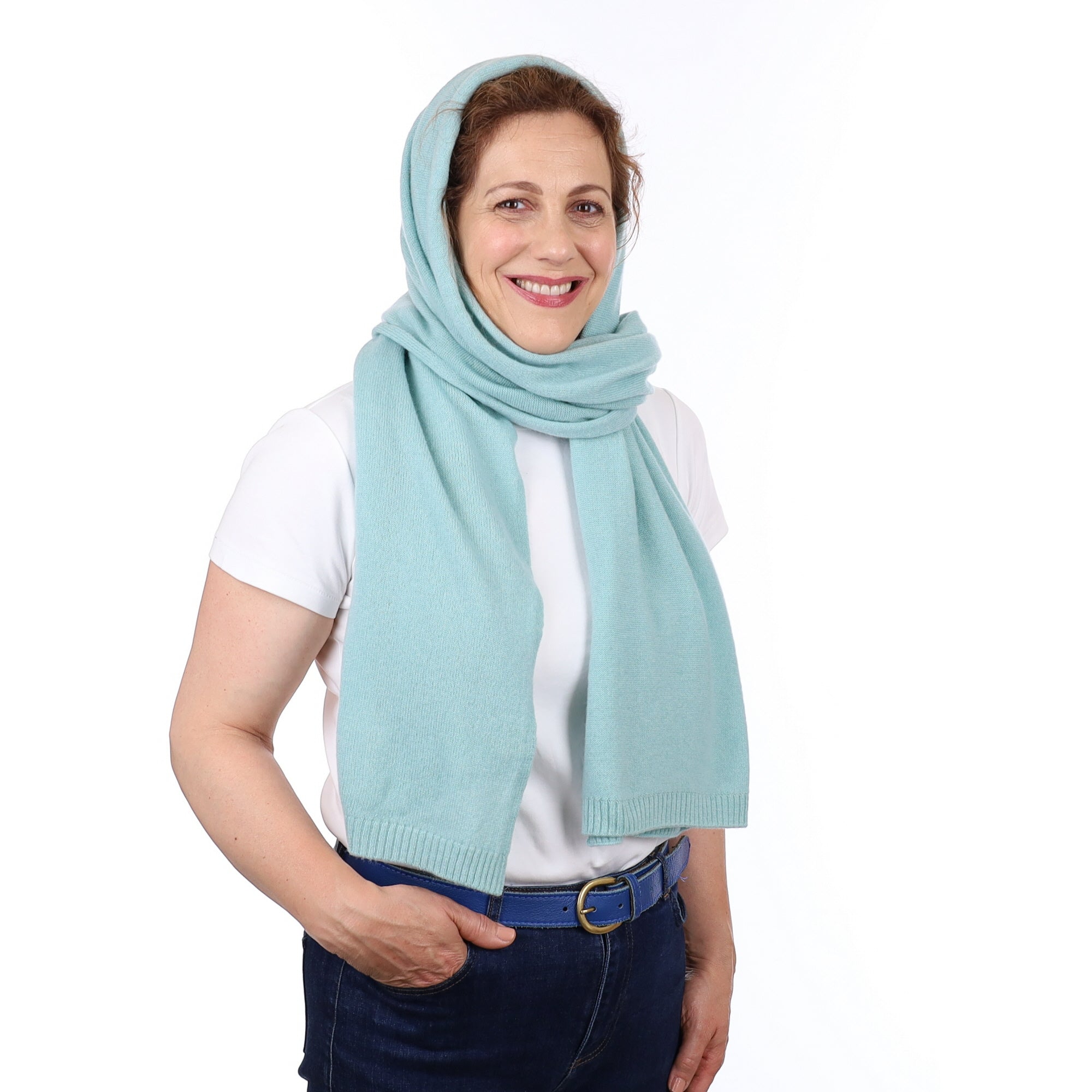Brand New Aqua Recycled Cashmere Wrap