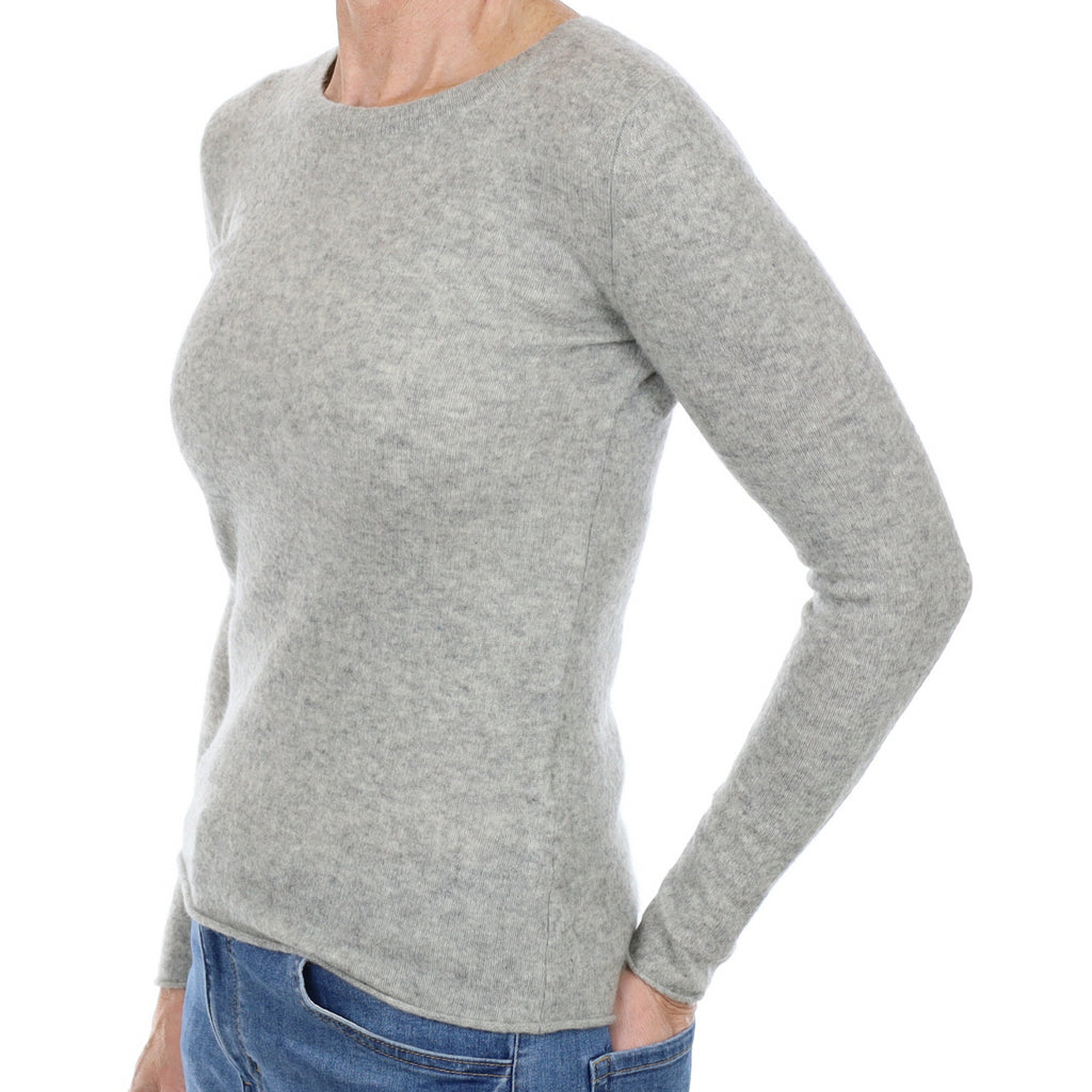 Smoke Grey Cashmere Crew Neck Jumper Small