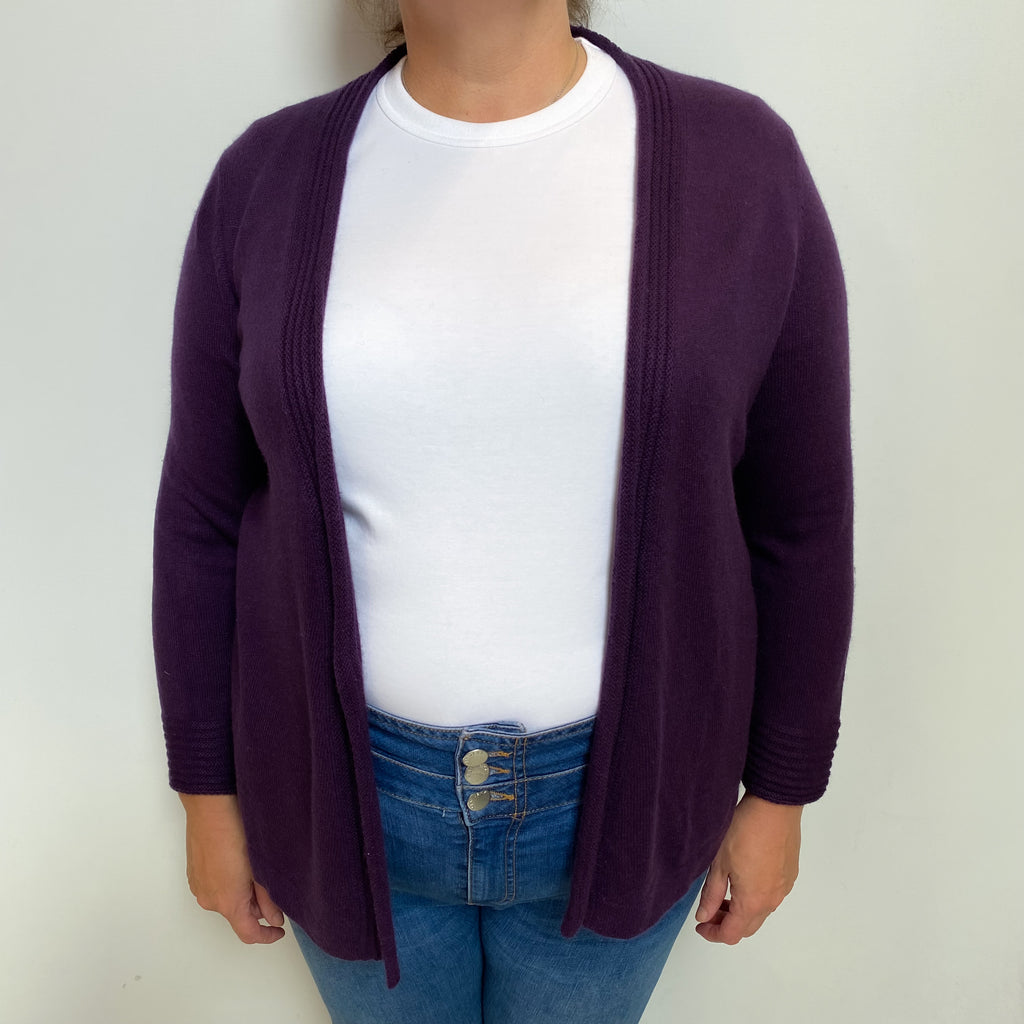Blueberry Purple Cashmere Edge To Edge Cardigan Extra Large