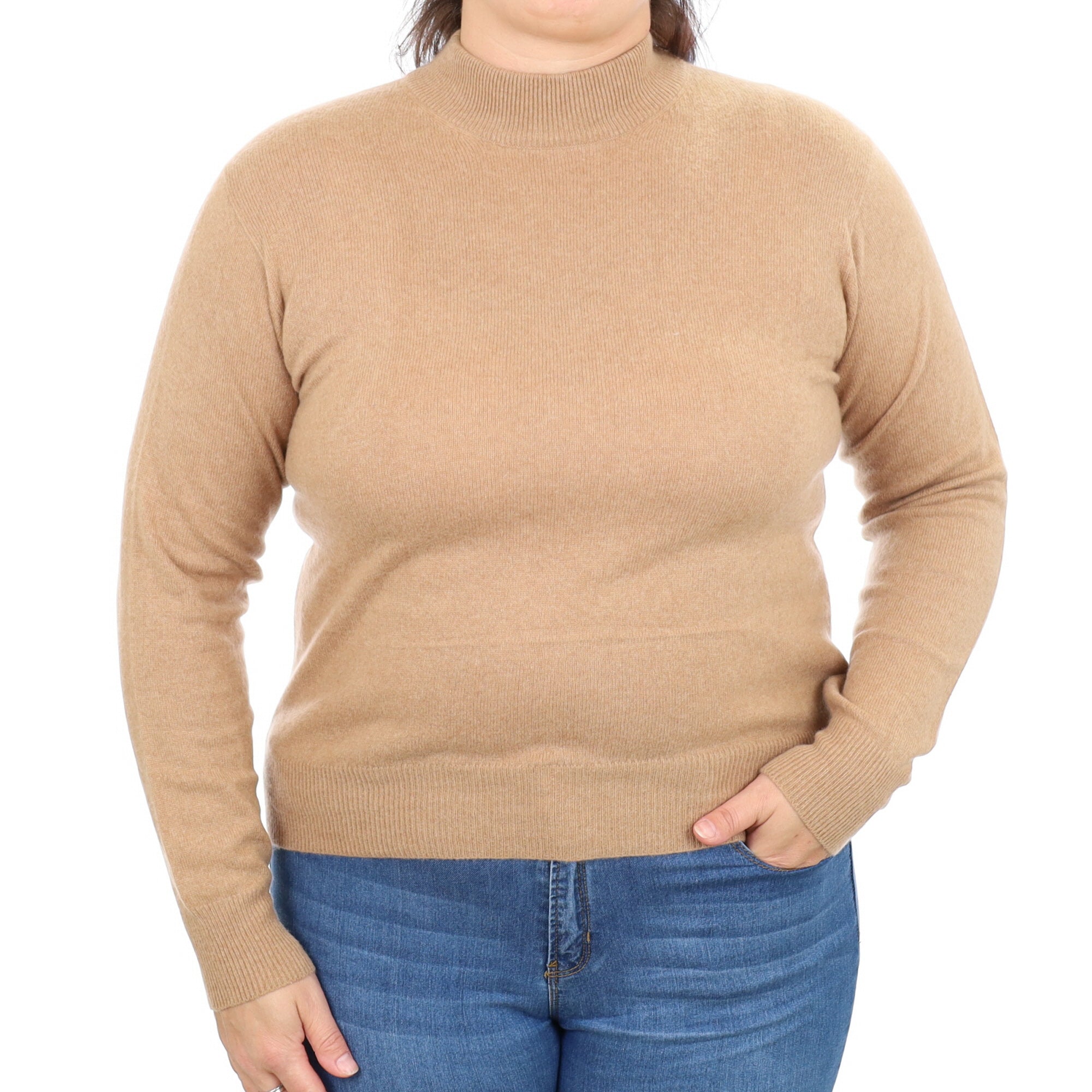 Toffee Brown Cashmere Turtle Neck Jumper Large