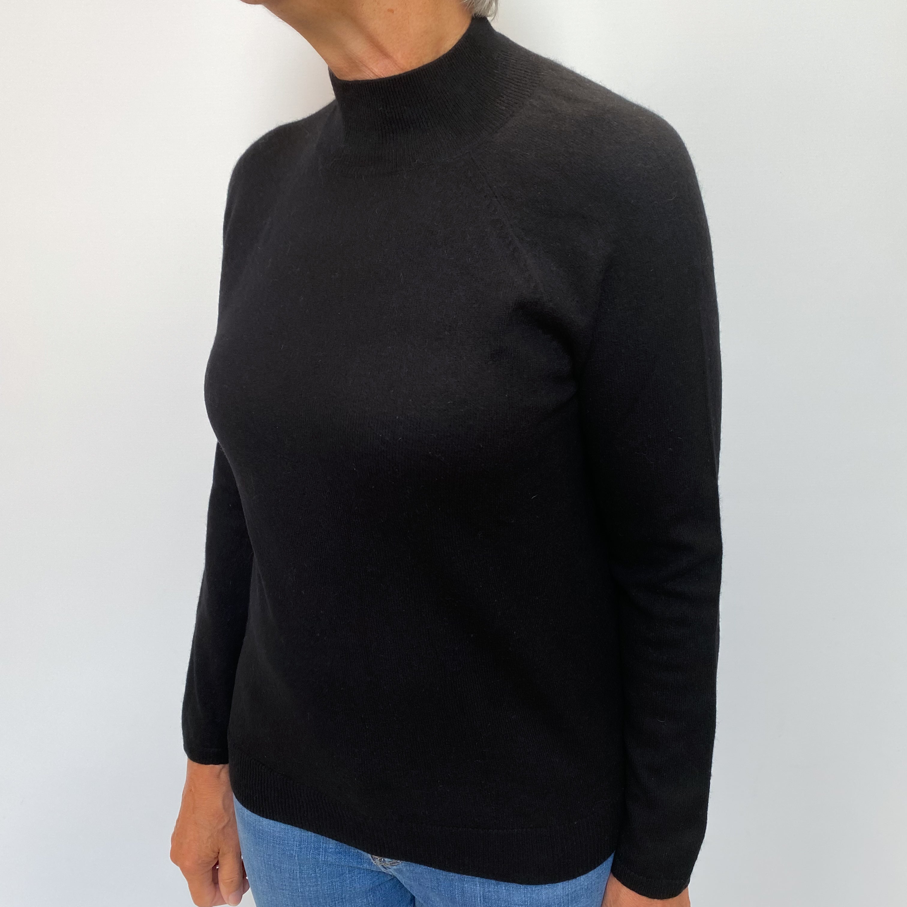 Black Cashmere Turtle  Neck Jumper Medium