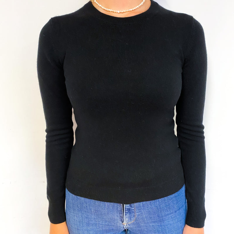 Black Cashmere Crew Neck Jumper Small