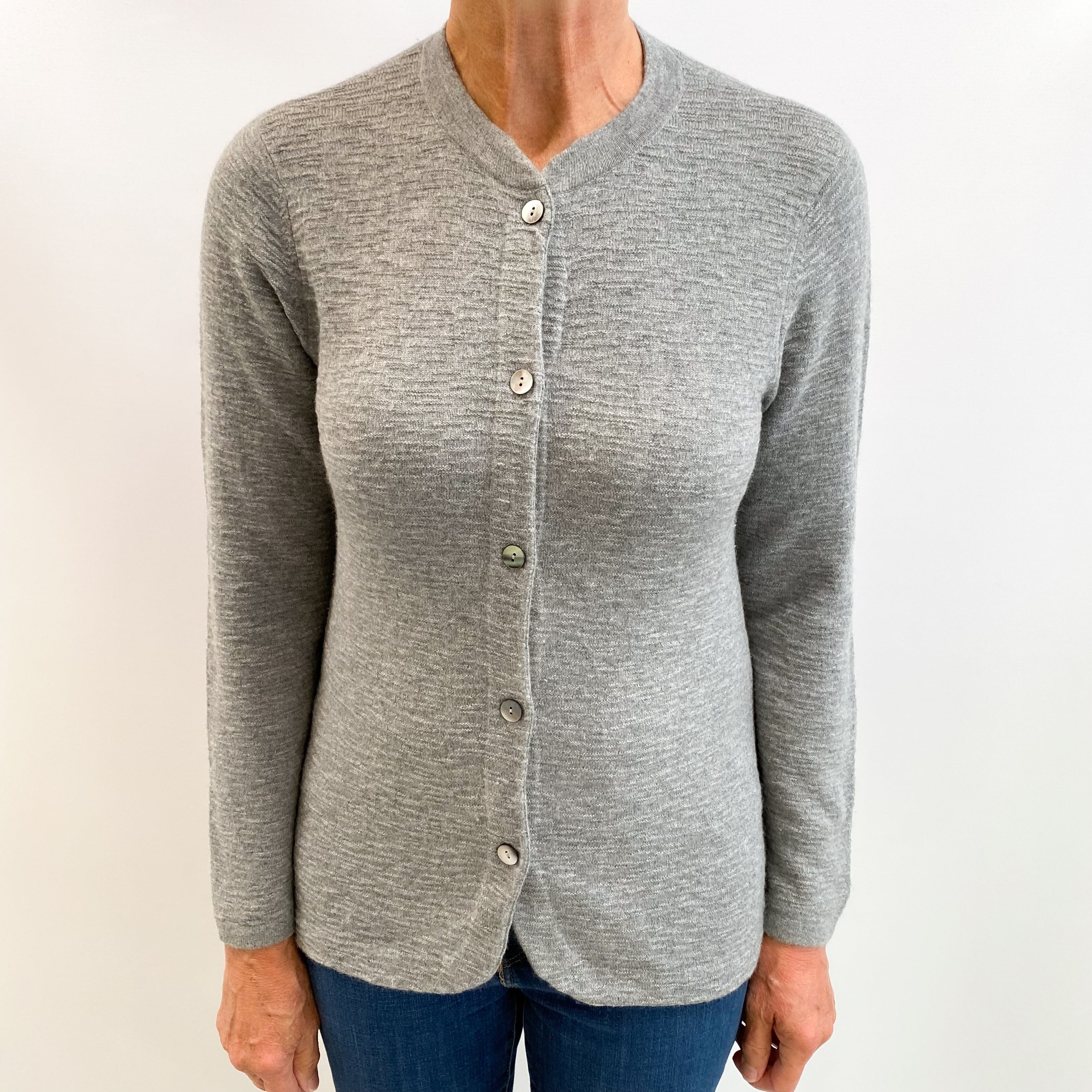 Smoke Grey Cashmere Crew Neck Jumper Medium