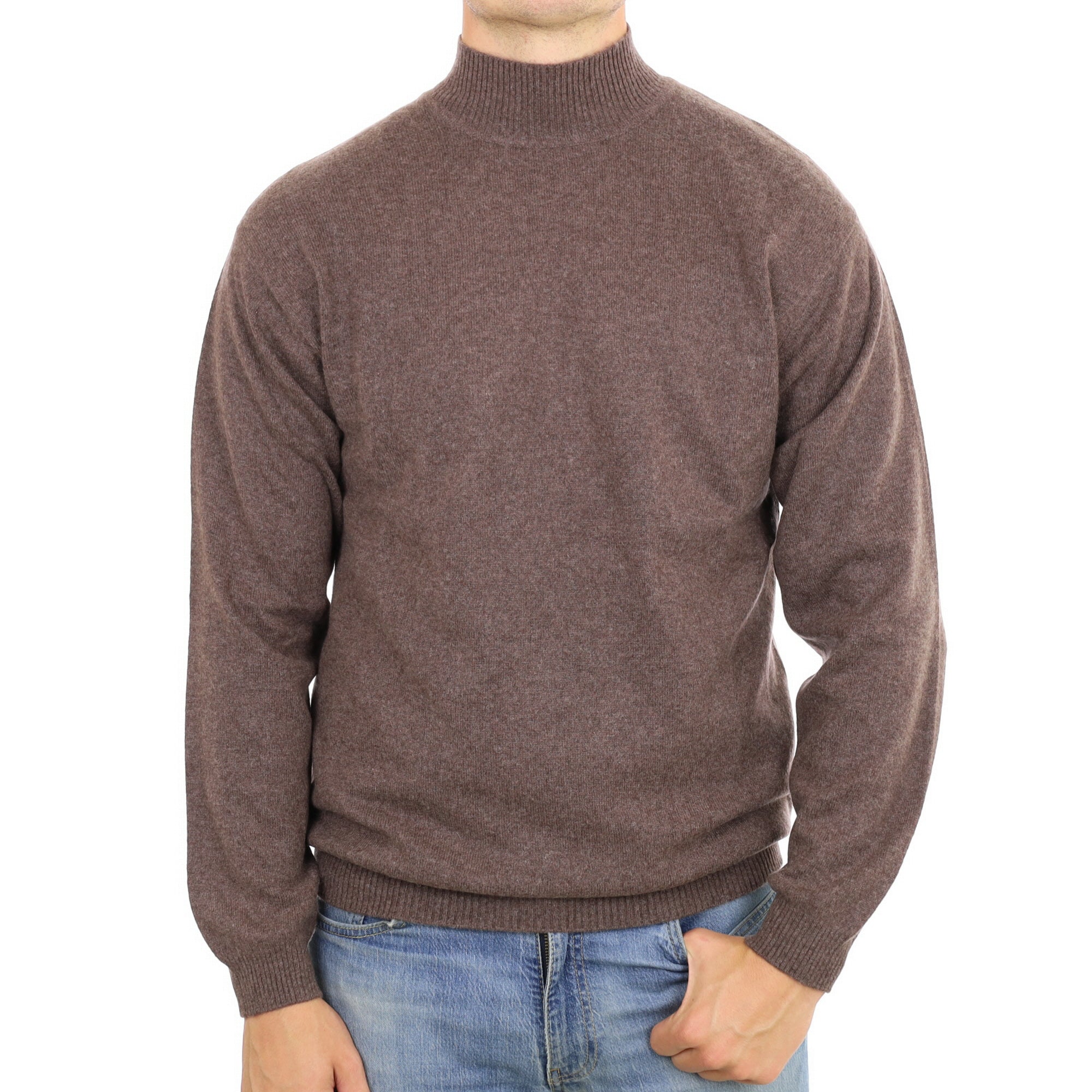 Men's Muted Brown Cashmere Turtle Neck Jumper XL