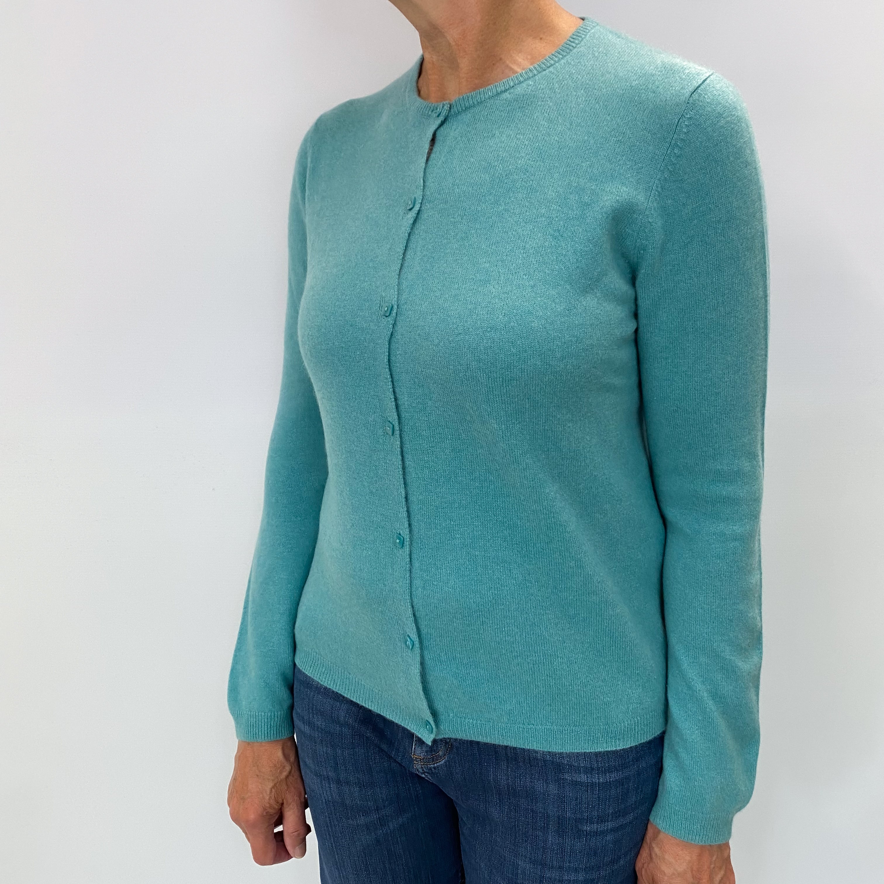 Seafoam Cashmere Cardigan Medium