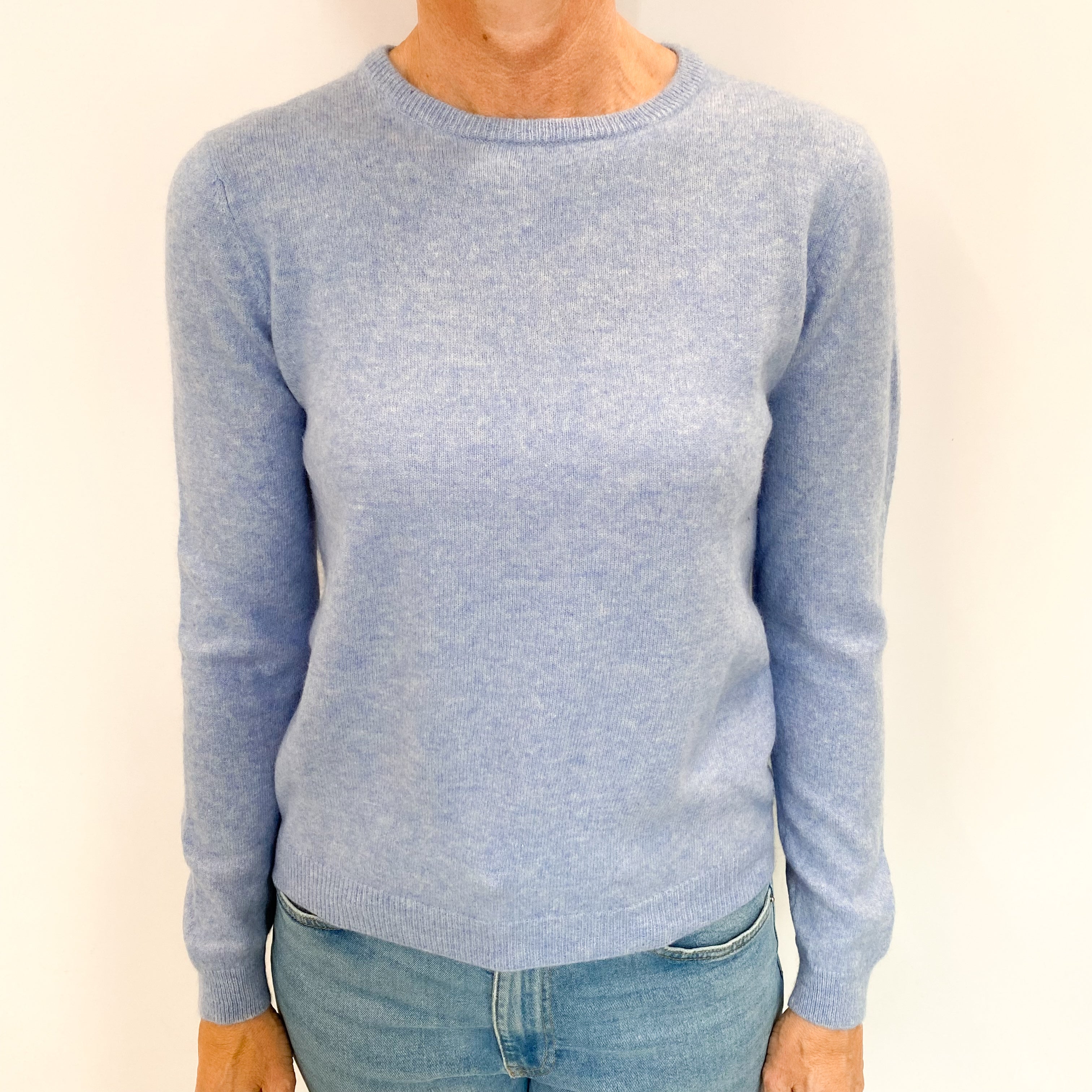 Sky Blue Cashmere Crew Neck Jumper Small