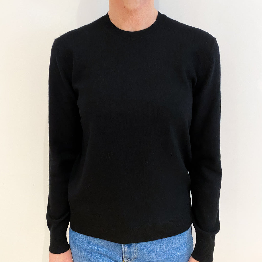 Black Cashmere Crew Neck Jumper Small