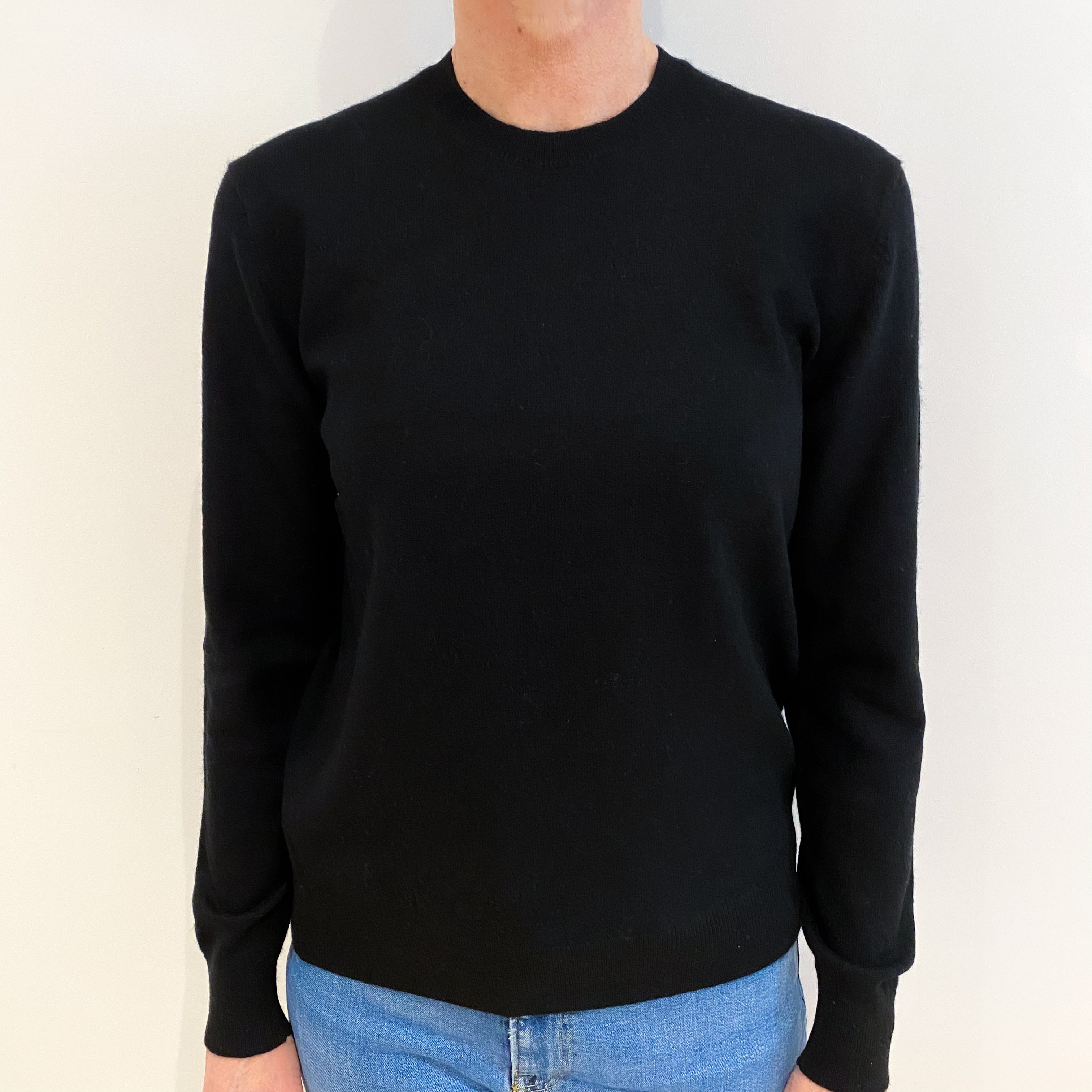 Black Cashmere Crew Neck Jumper Small