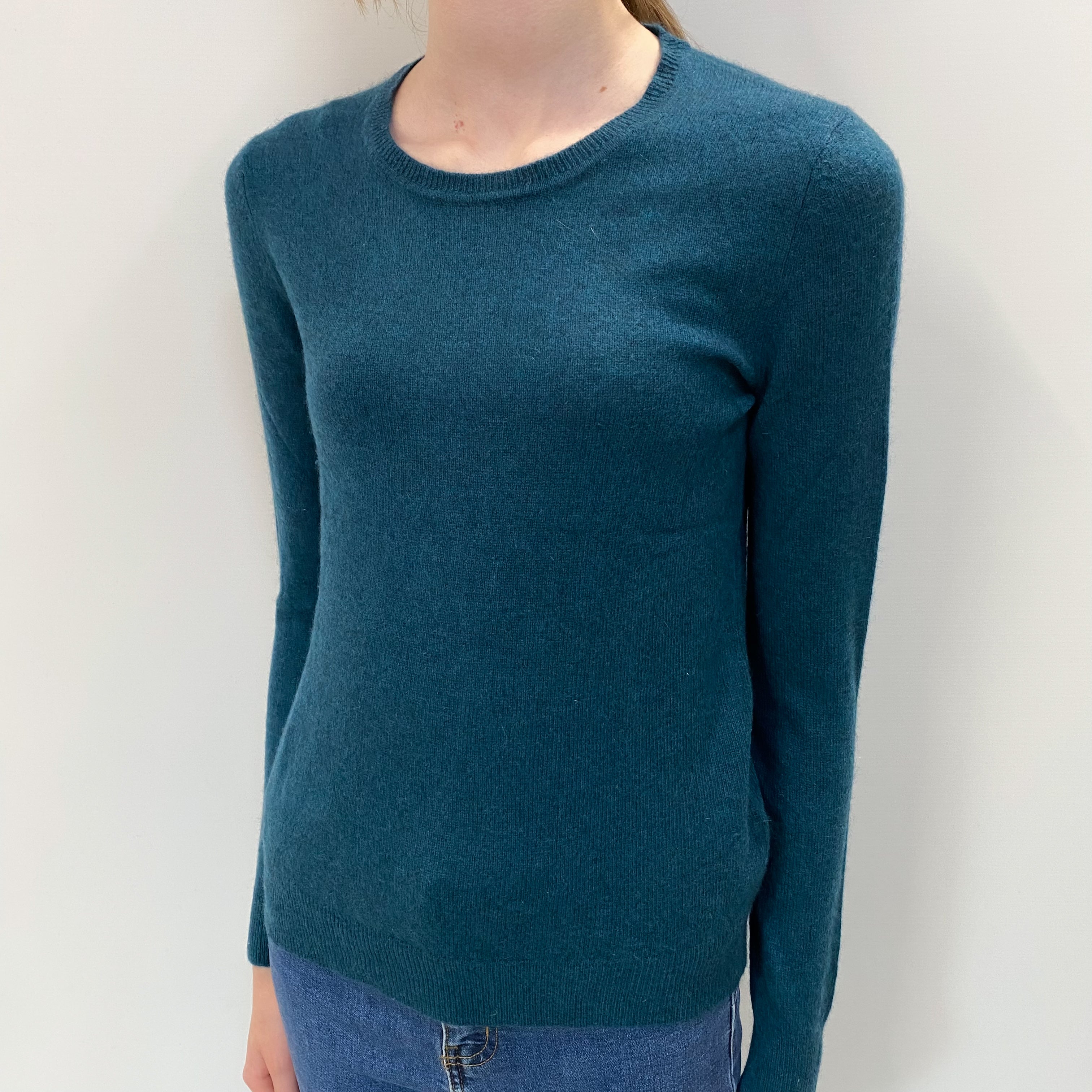 Dark Forest Green Cashmere Crew Neck Jumper Extra Small