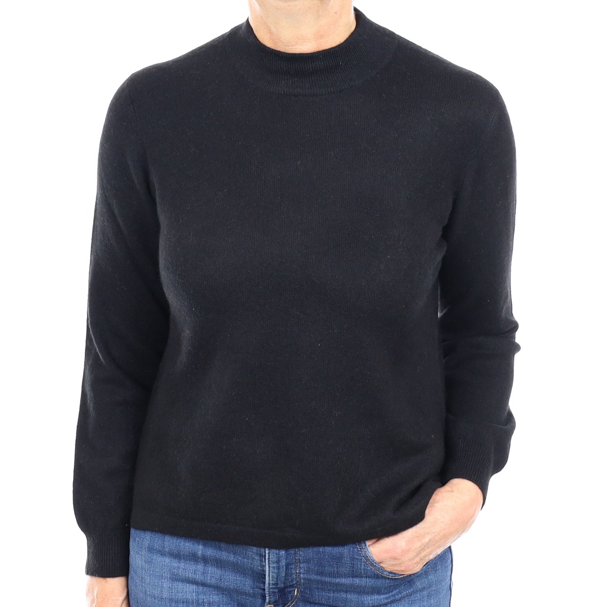 Black Cashmere Turtle Neck Jumper Medium