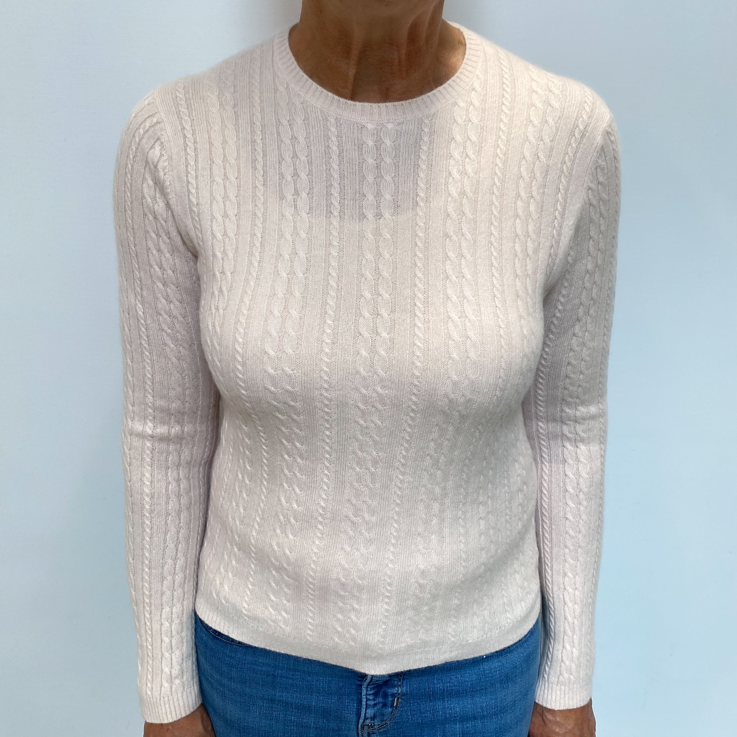 Nude Pink Cashmere Crew Neck Jumper Medium