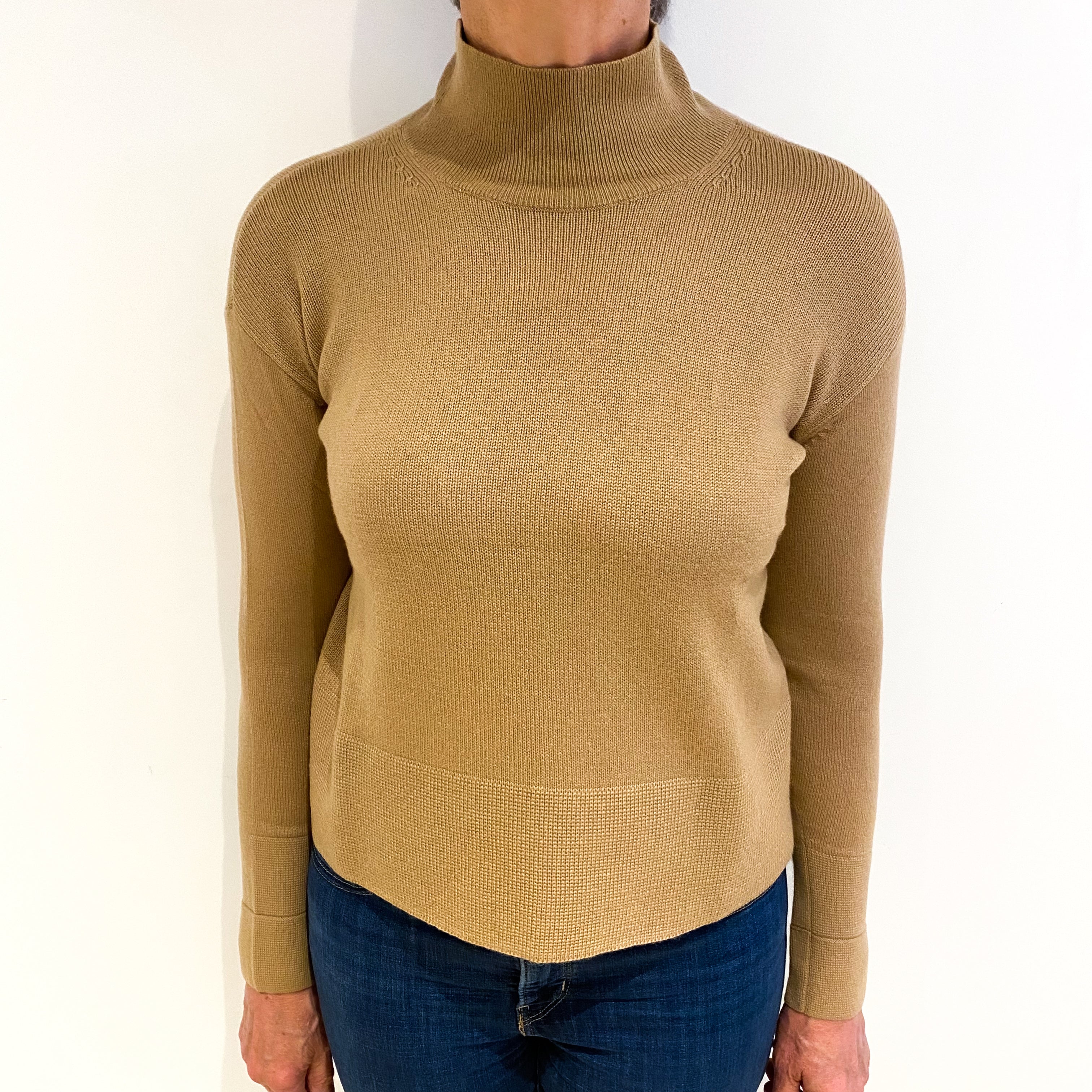 Everlane Camel Brown Cashmere Turtle Neck Jumper Medium