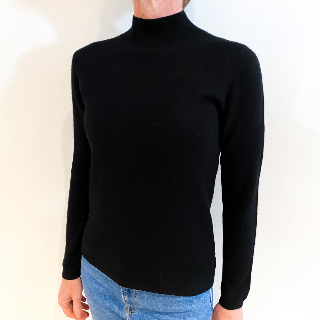 Black Cashmere Turtle Neck Jumper Small