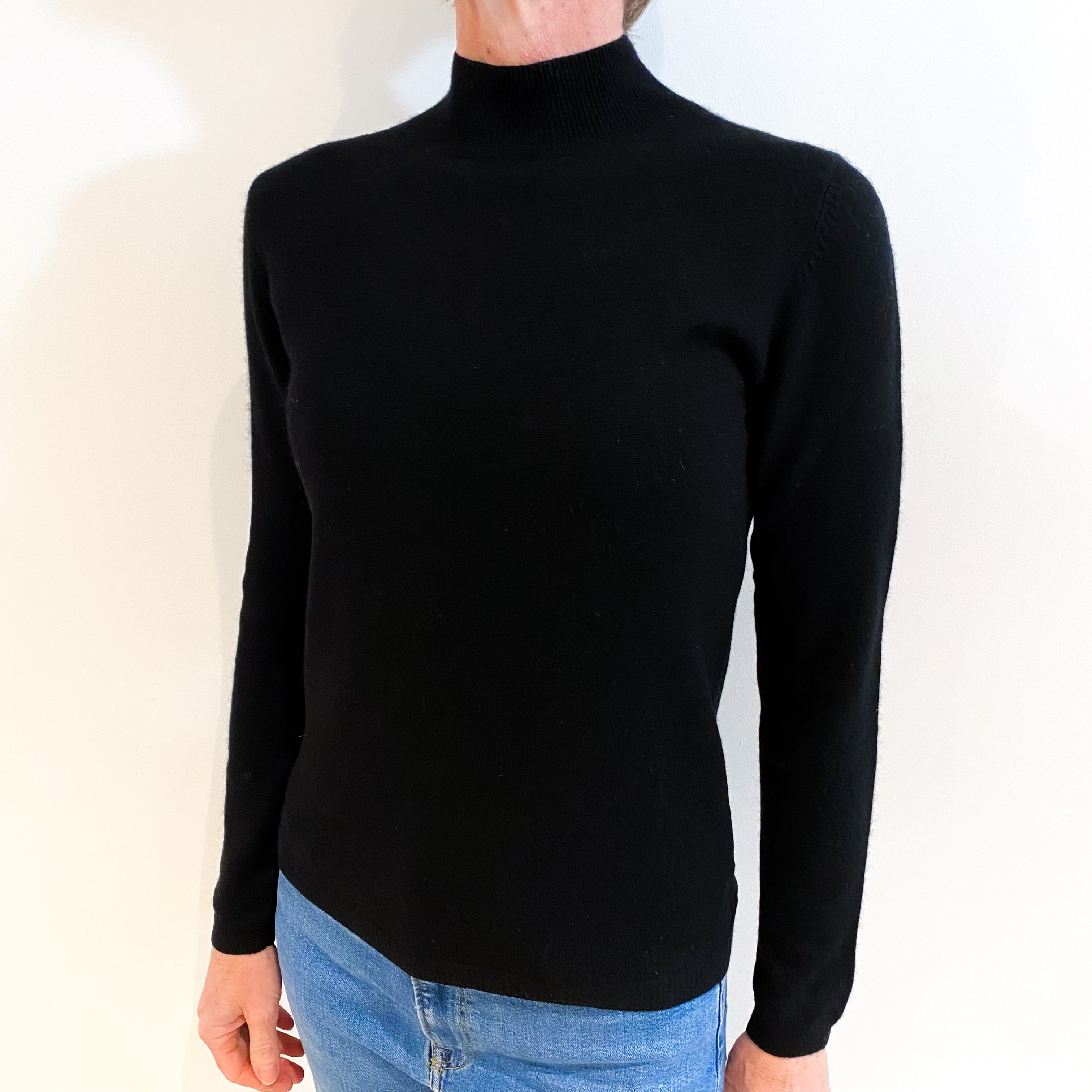 Black Cashmere Turtle Neck Jumper Small