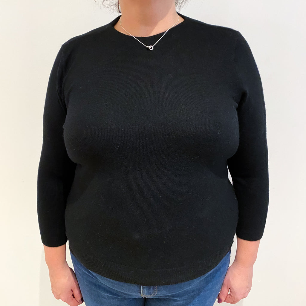Black Cashmere Crew Neck Jumper Extra Large
