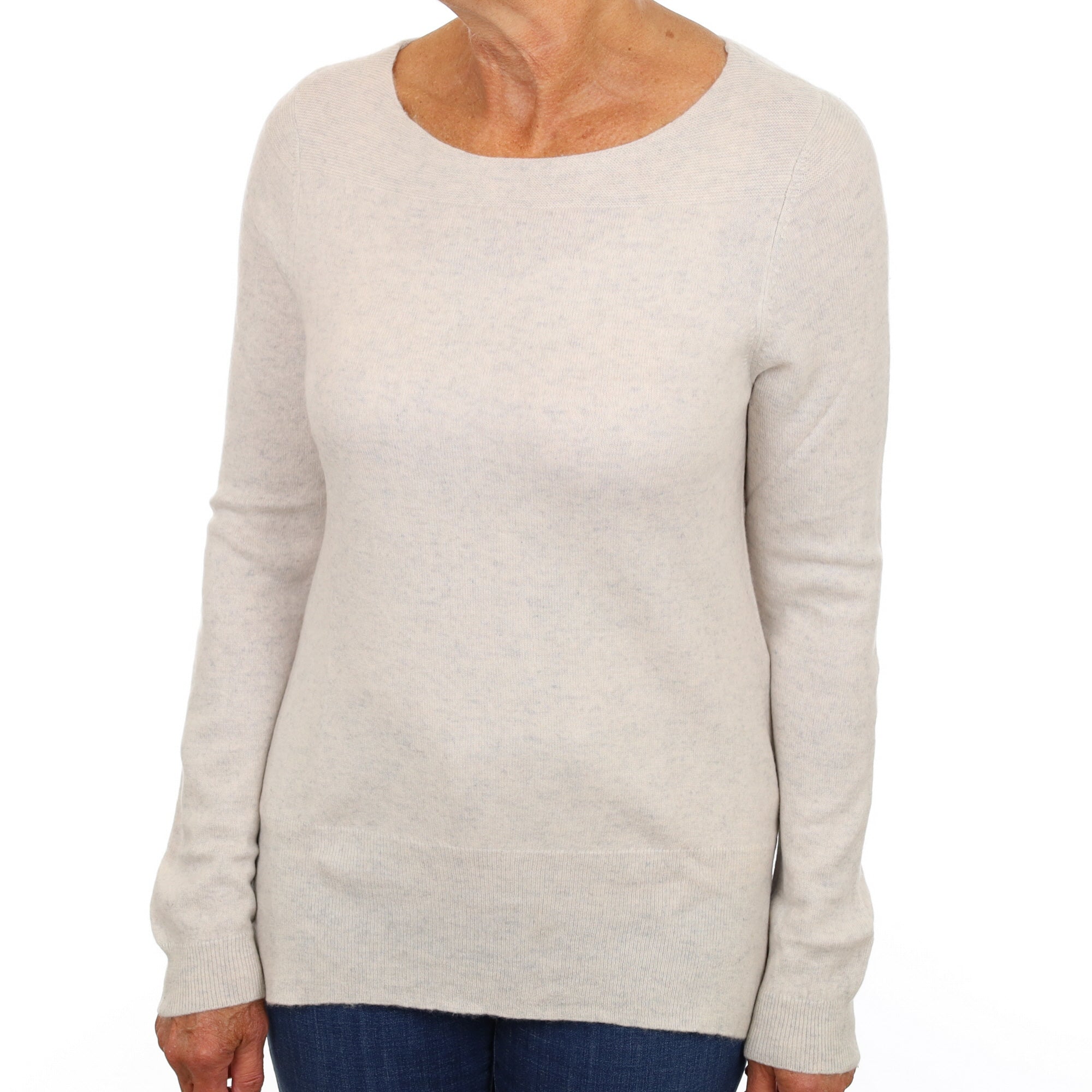 Frost Grey Cashmere Slash Neck Jumper Medium