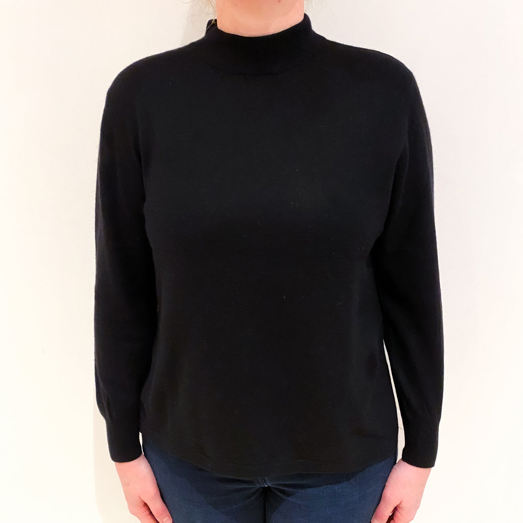 Black Cashmere Turtle Neck Jumper Large