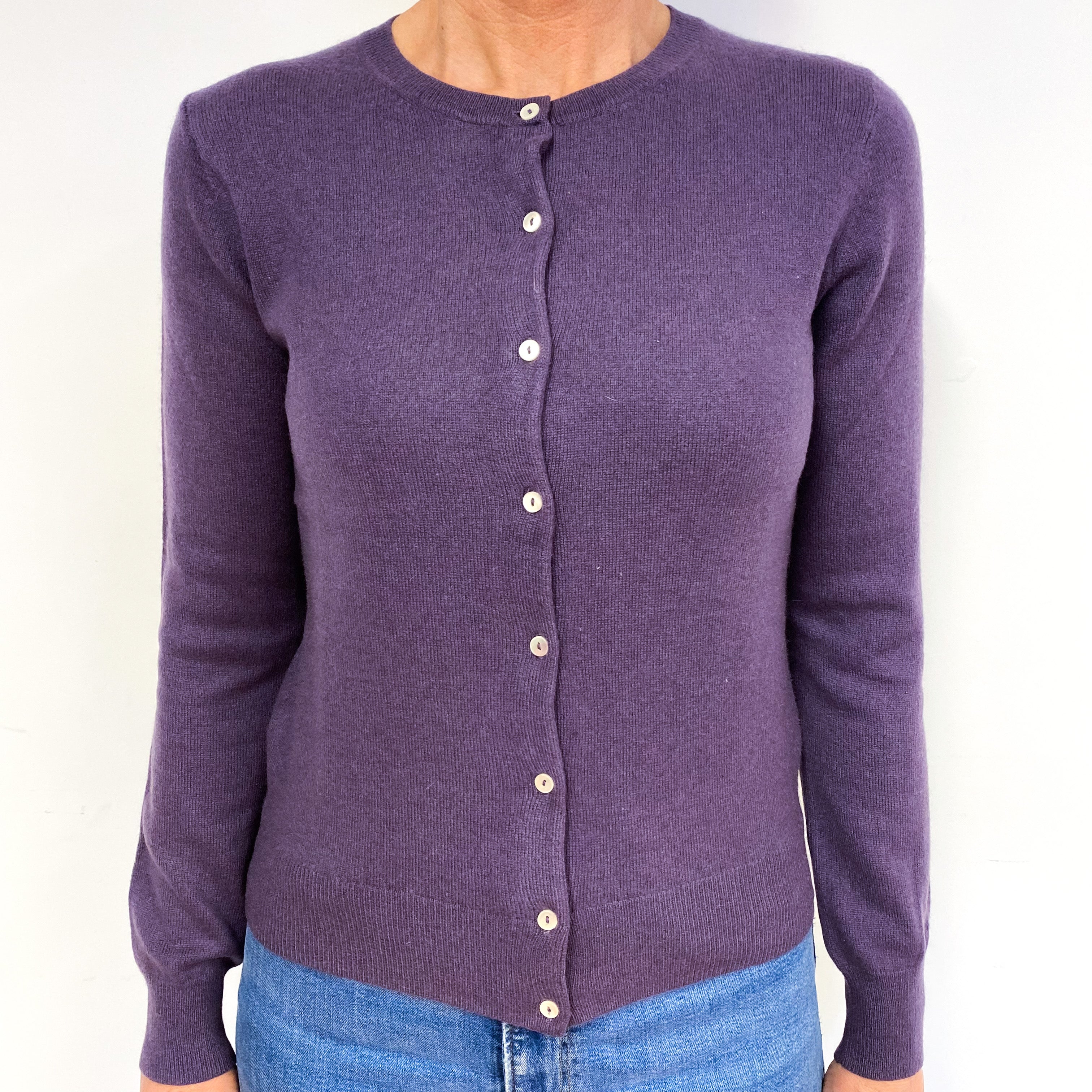 Blueberry Purple Cashmere Cardigan Medium