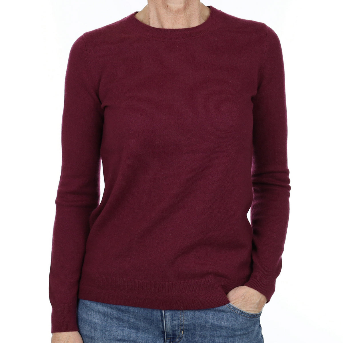 Mulberry Purple Cashmere Crew Neck Jumper Small