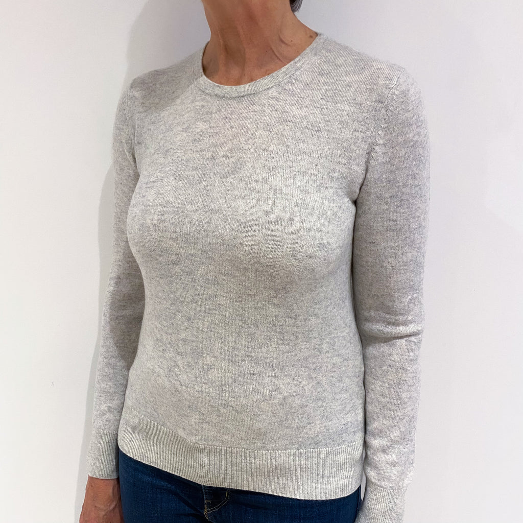 Mist Grey Cashmere Crew Neck Jumper Medium
