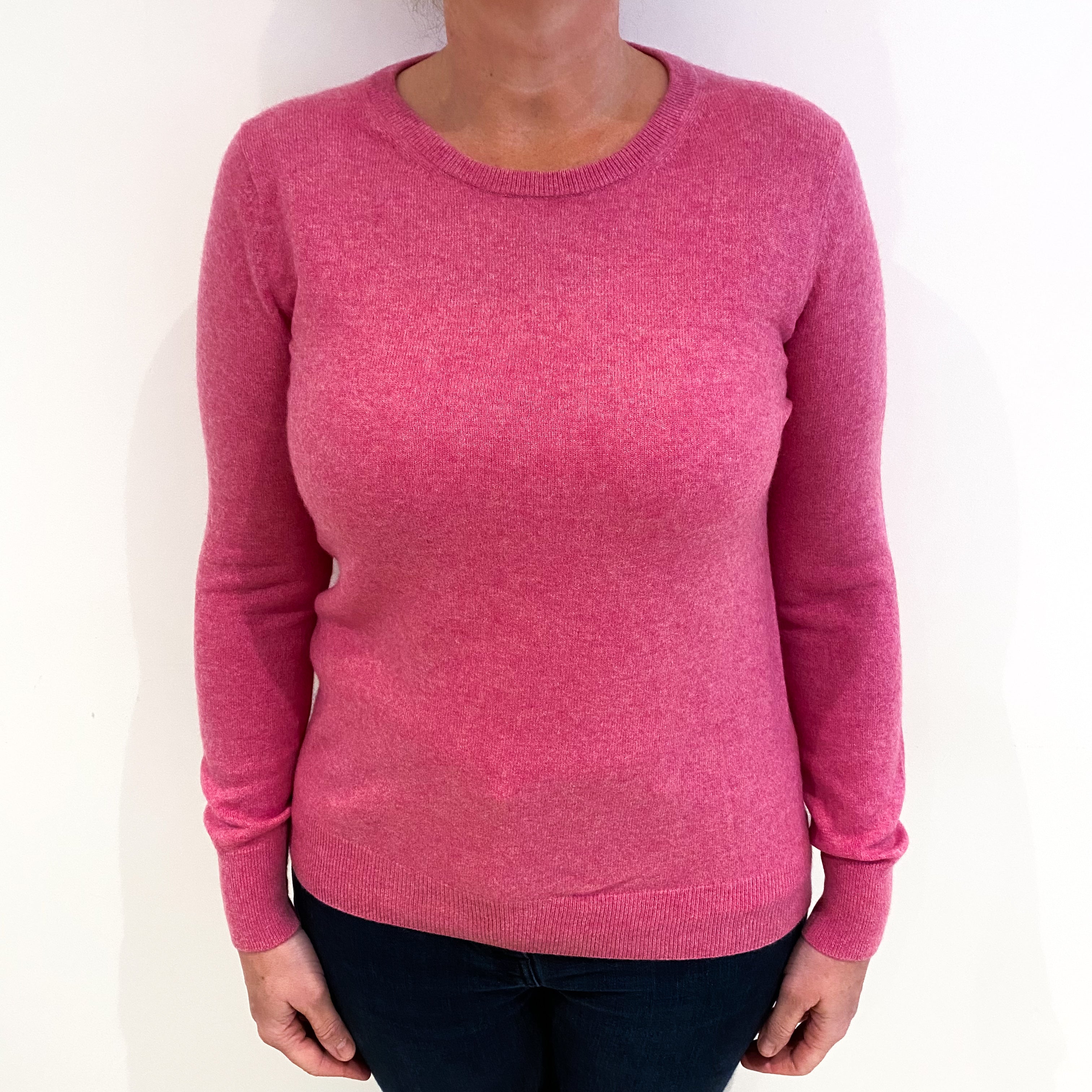 Sweet Pea Pink Cashmere Crew Neck Jumper Large