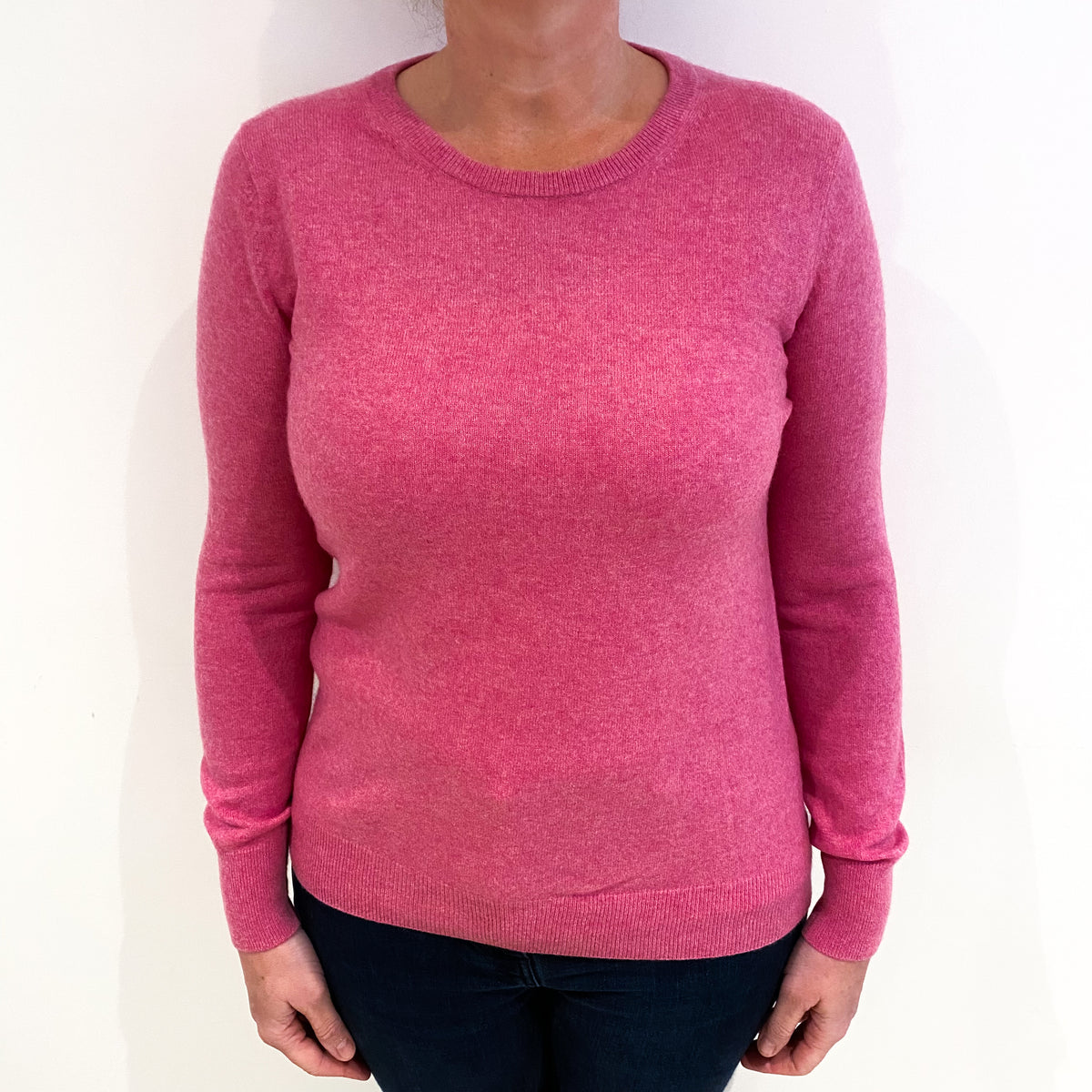 Sweet Pea Pink Cashmere Crew Neck Jumper Large