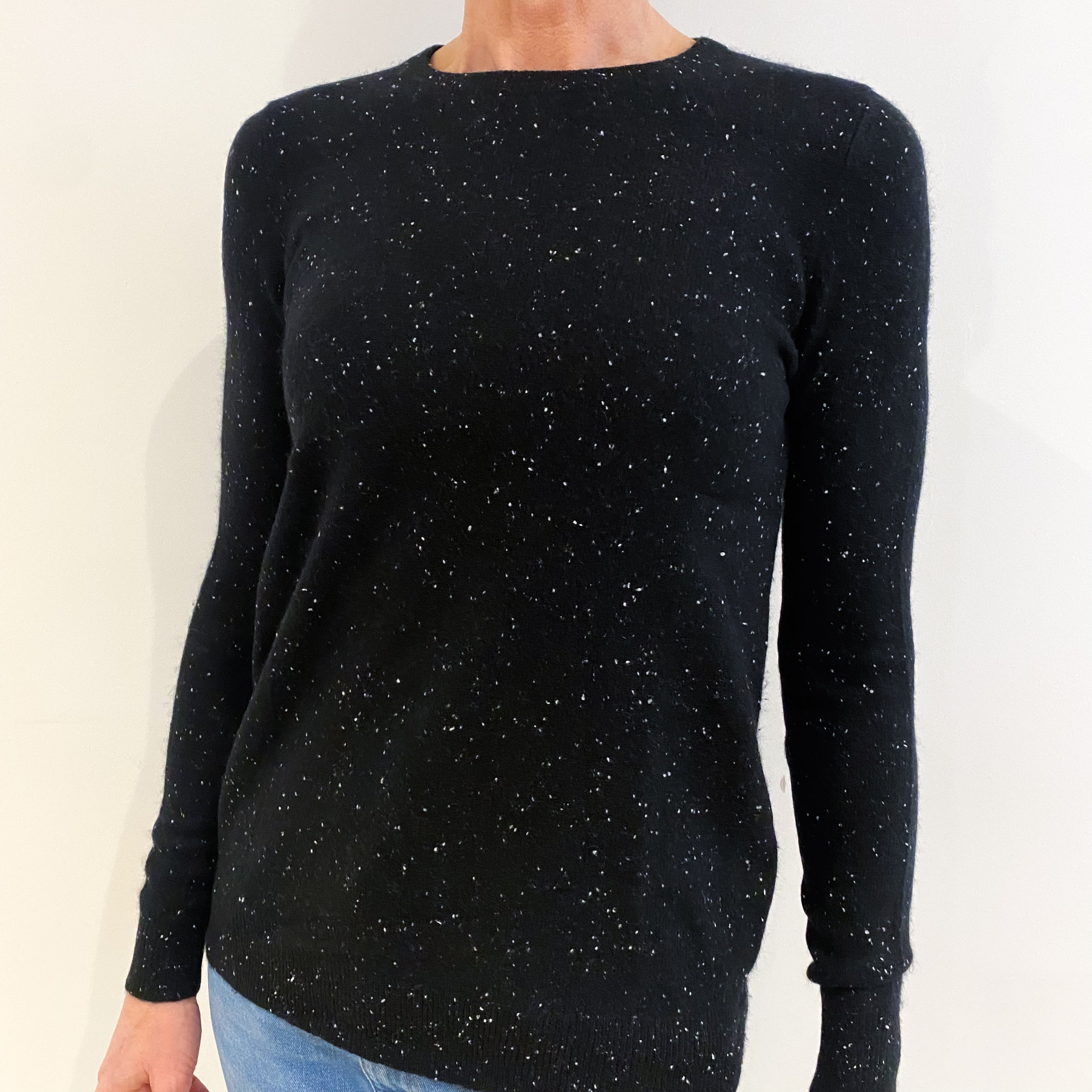 Black Cashmere Crew Neck Jumper Small