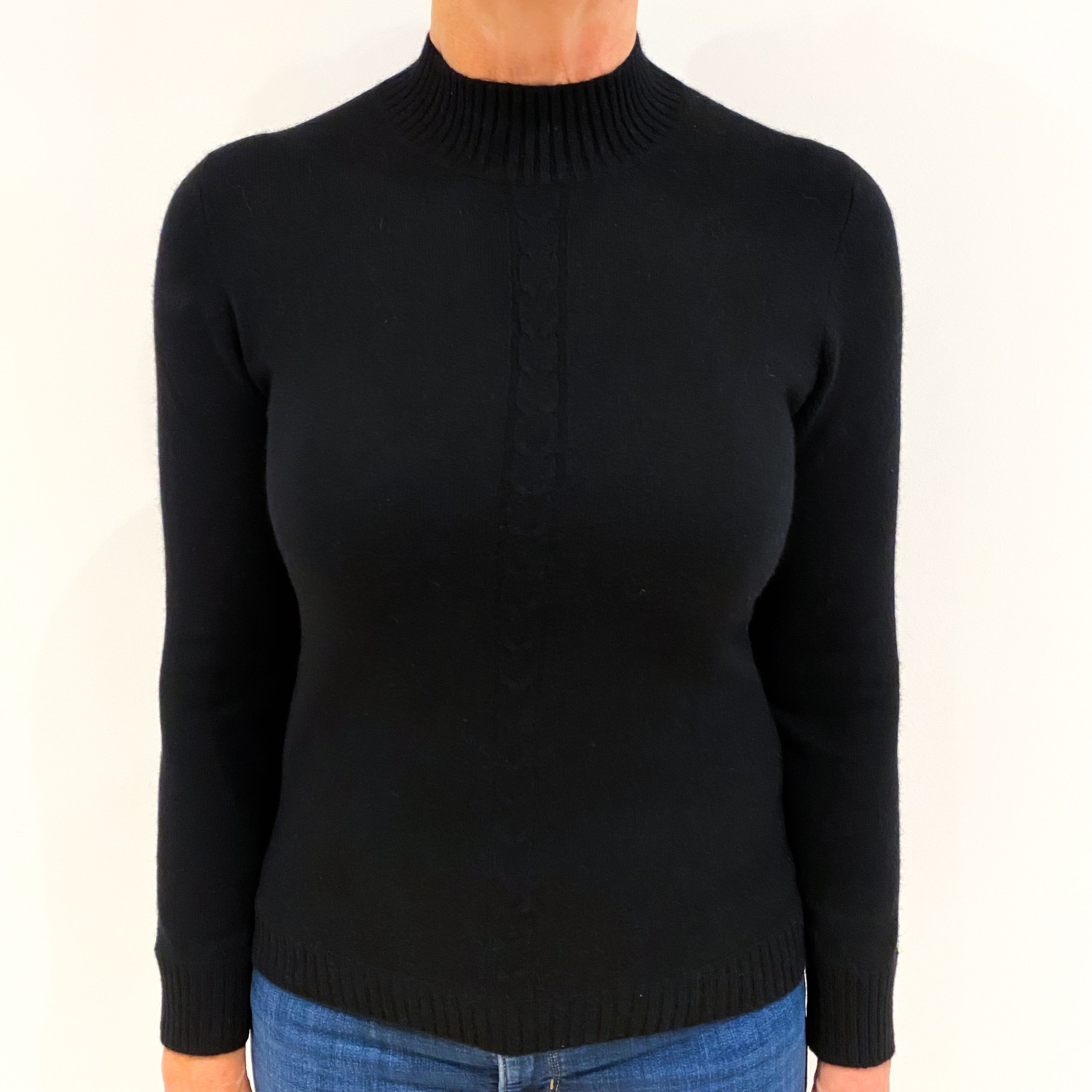 Black Cashmere Turtle Neck Jumper Medium