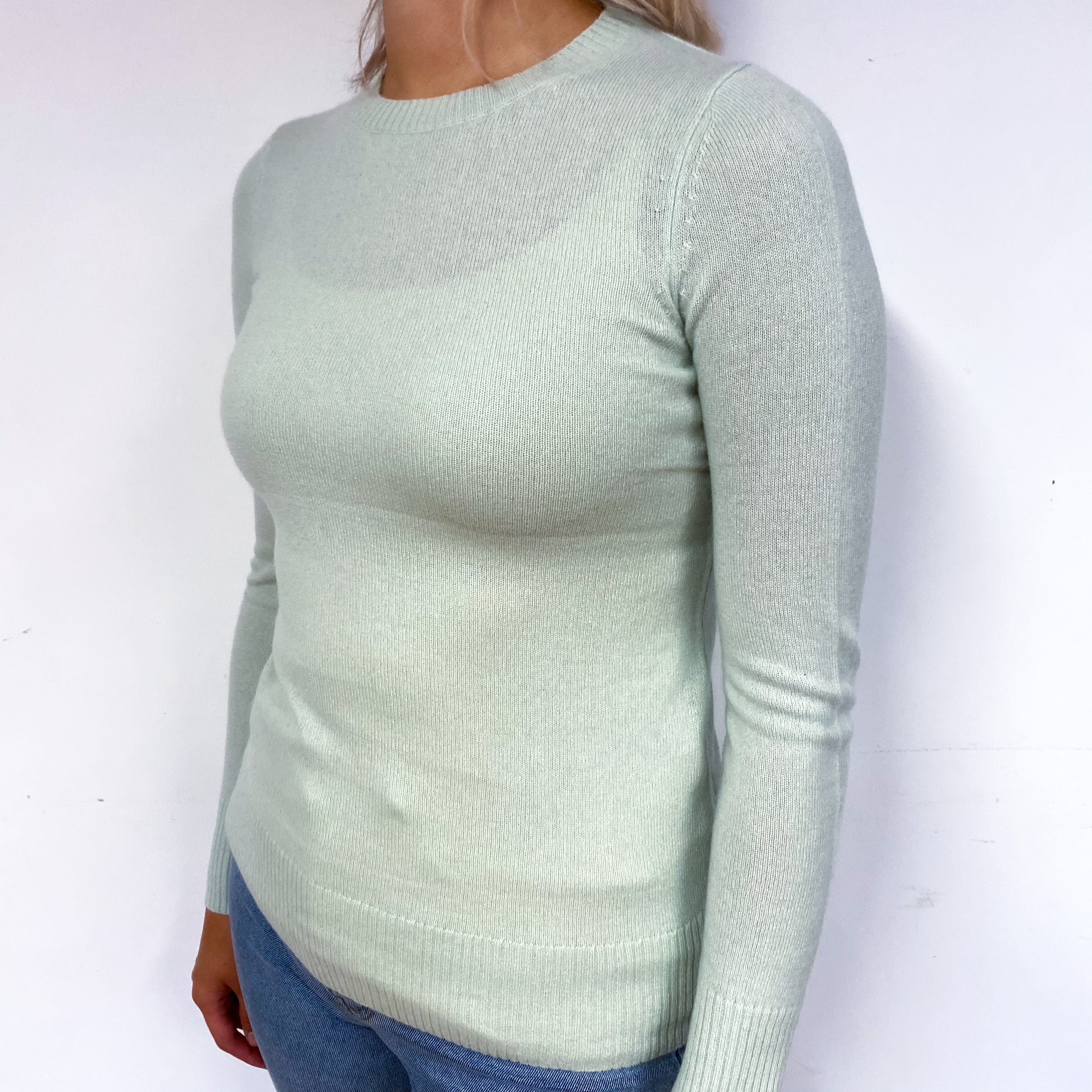 Mint Green Cashmere Crew Neck Jumper Small