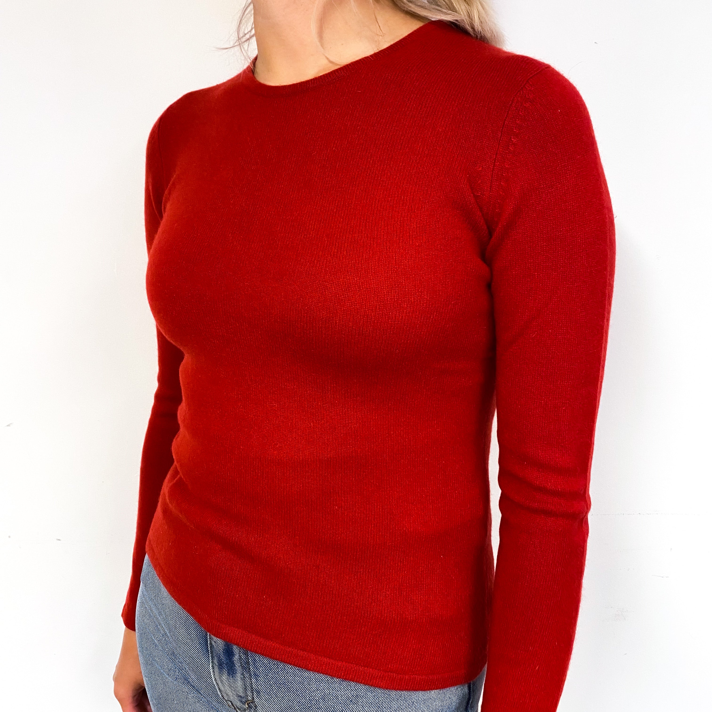 Scarlett Red Cashmere Crew Neck Jumper Small/Petite