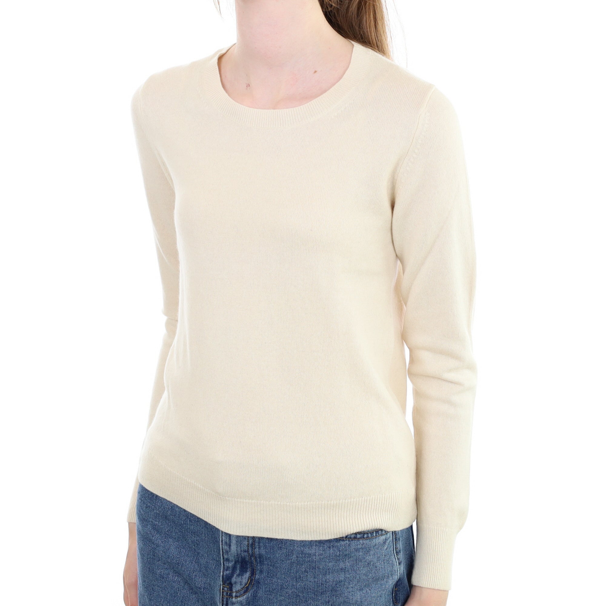 Vanilla Cream Cashmere Crew Neck Jumper Extra Small