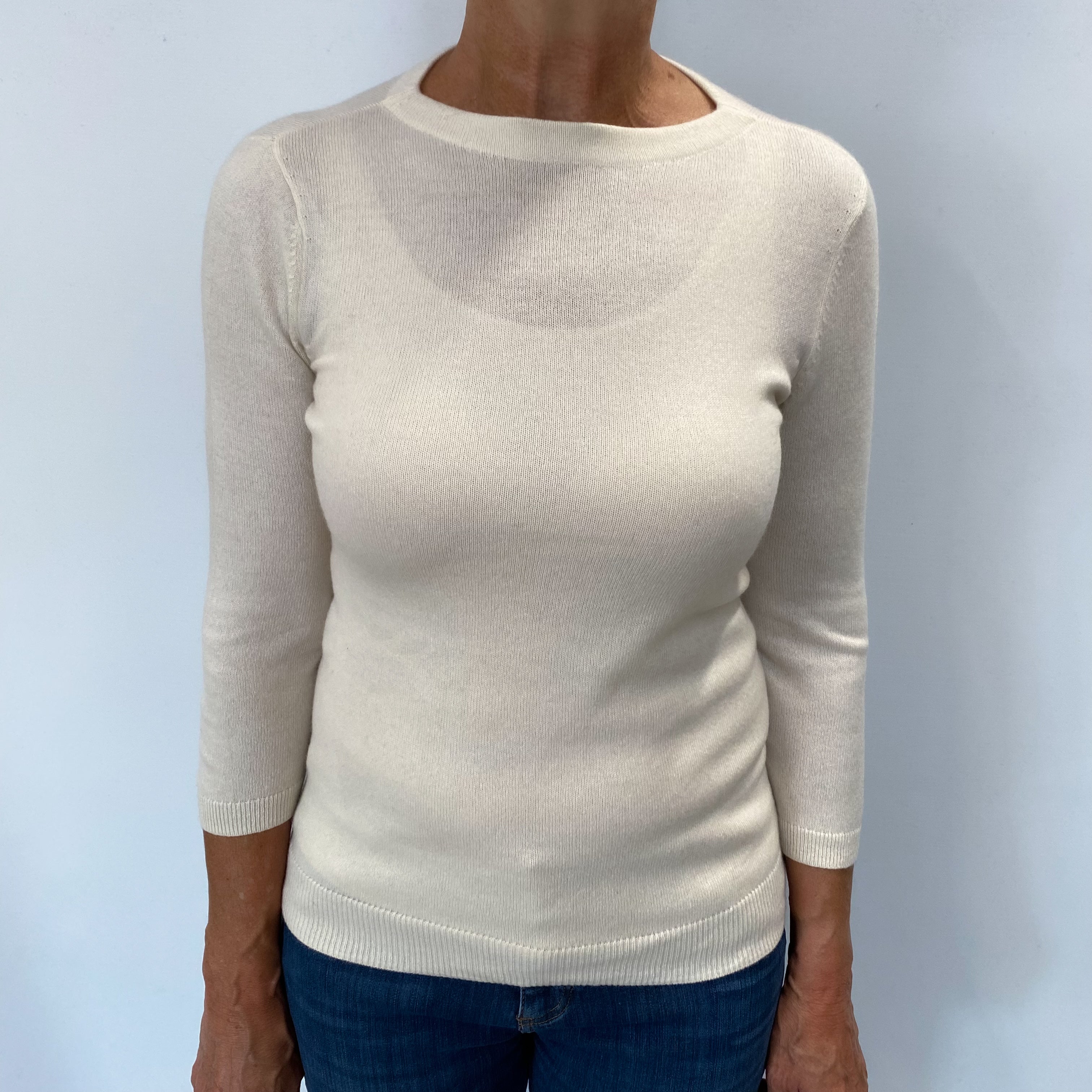 Cream Cashmere Crew Neck Jumper Medium