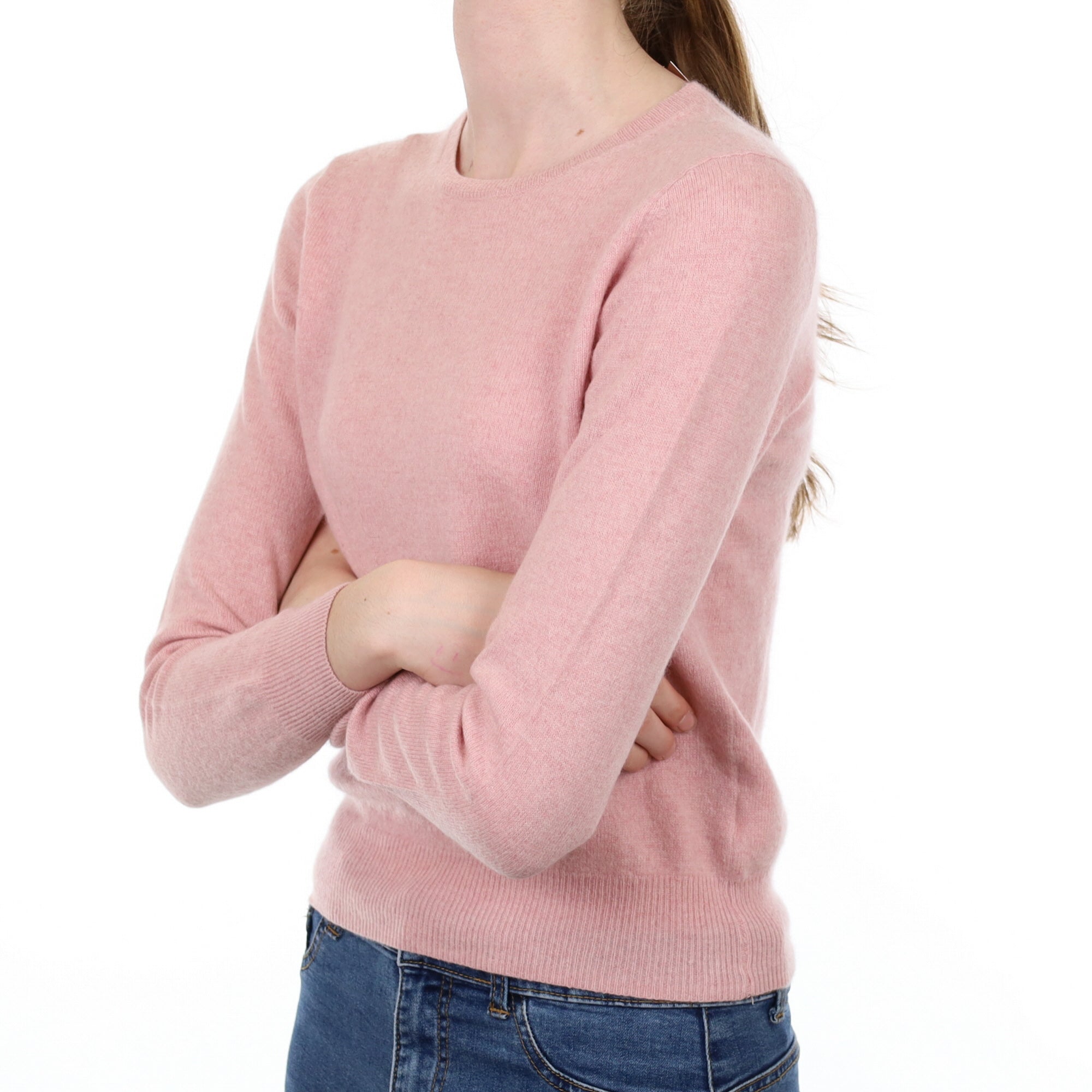 Shell Pink Cashmere Crew Neck Jumper Extra Small