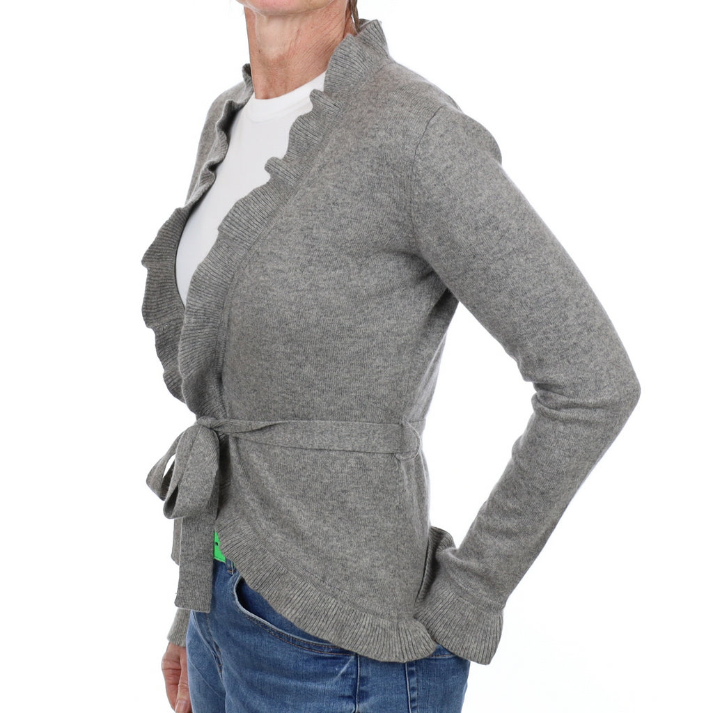 Ash Grey Cashmere V Neck Jumper Small