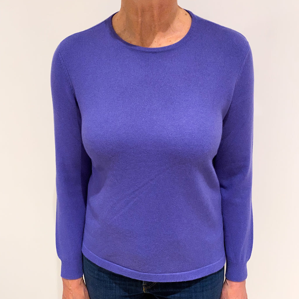 Bluebell Blue Cashmere Crew Neck Jumper Medium