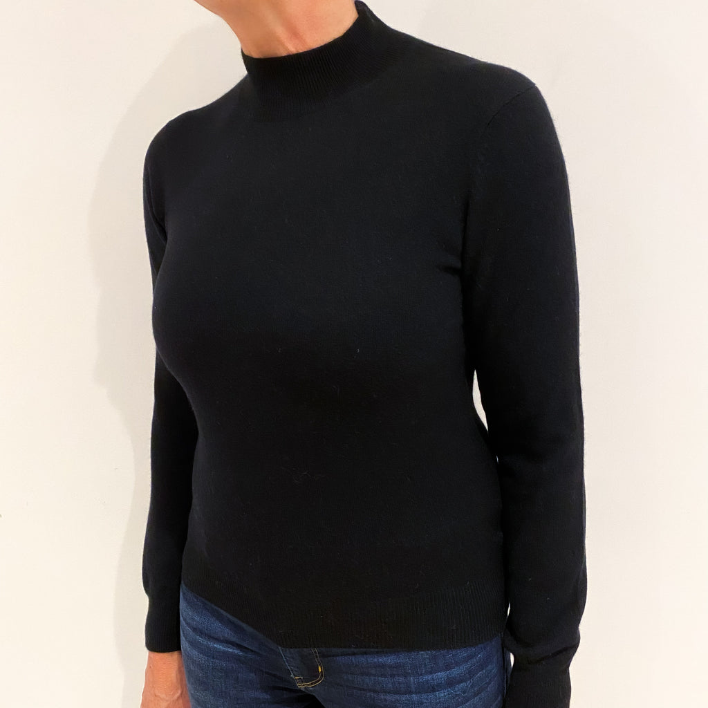 Black Cashmere Turtle Neck Jumper Medium