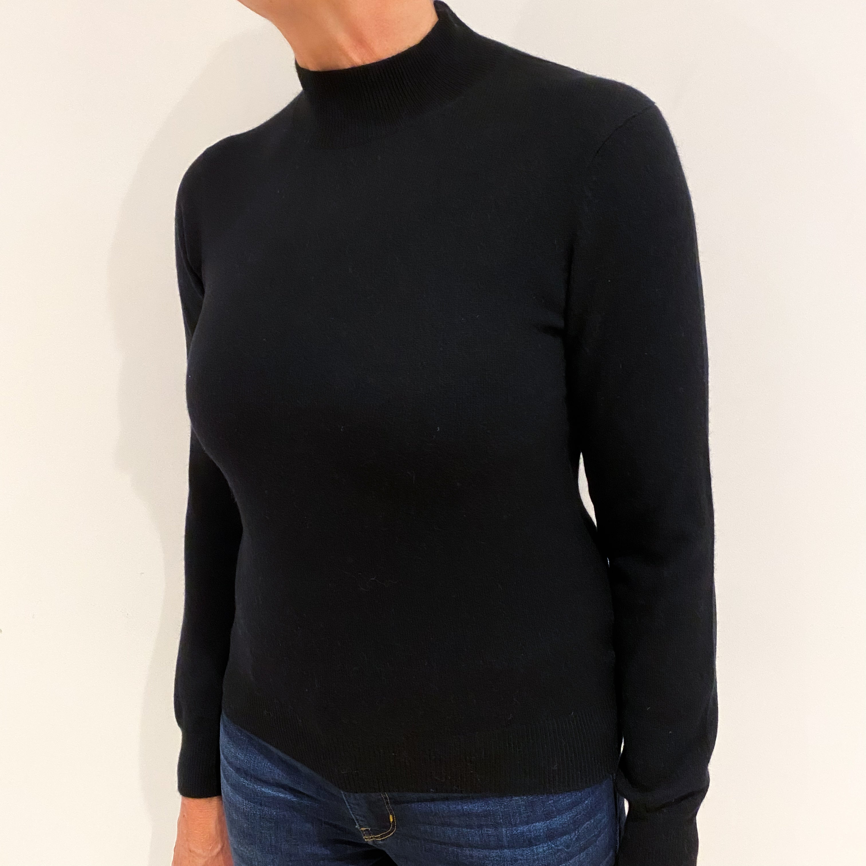 Black Cashmere Turtle Neck Jumper Medium