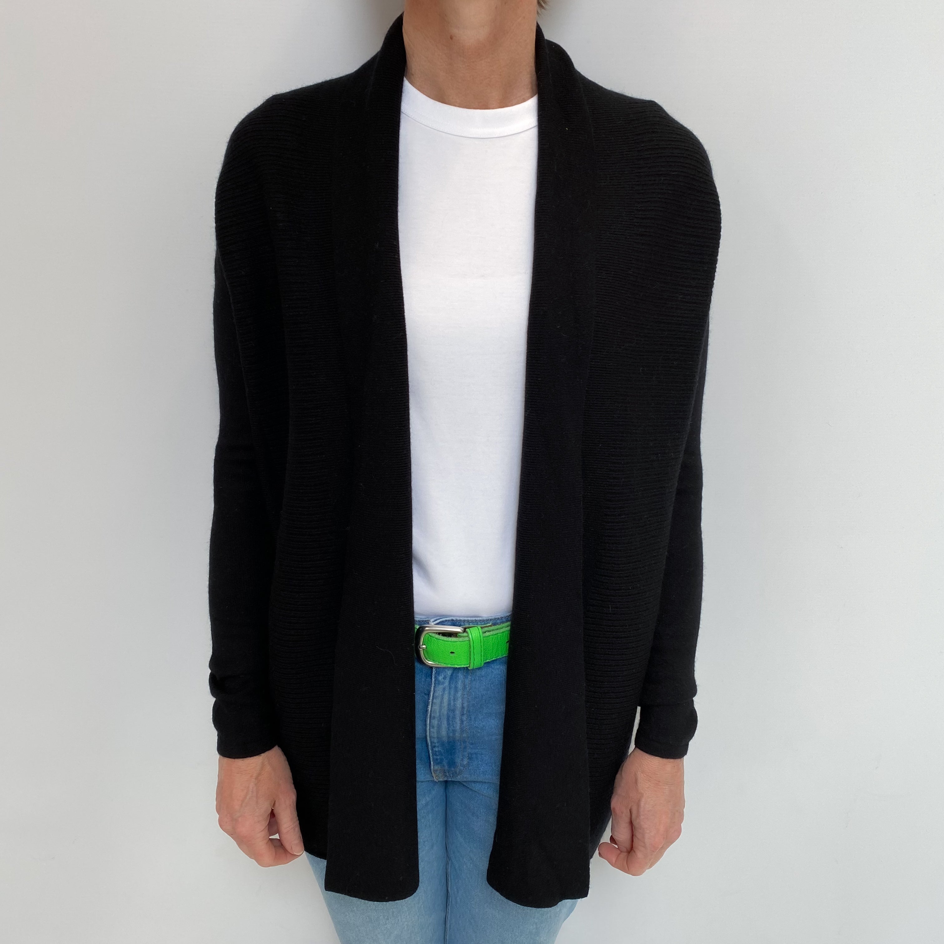 Theory Black Cashmere Edge to Edge Cardigan Small