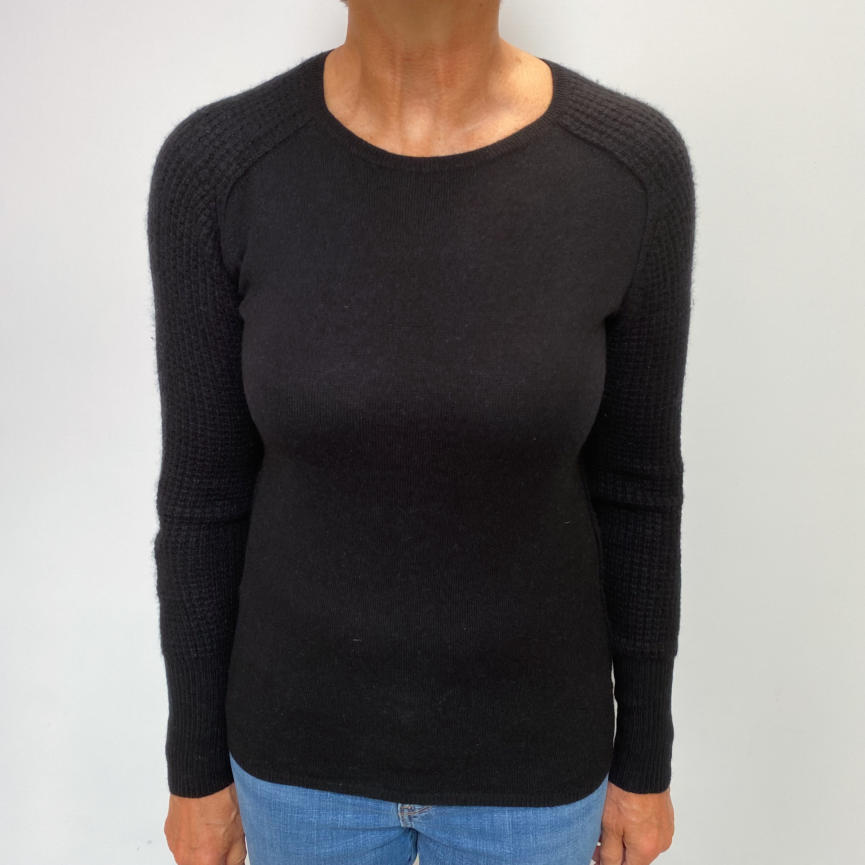Black Cashmere Crew Neck Jumper Medium