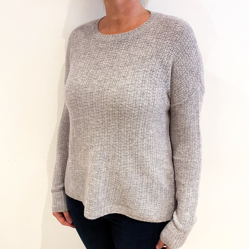 Cynthia Rowley Mist Grey Cashmere Crew Neck Jumper Large