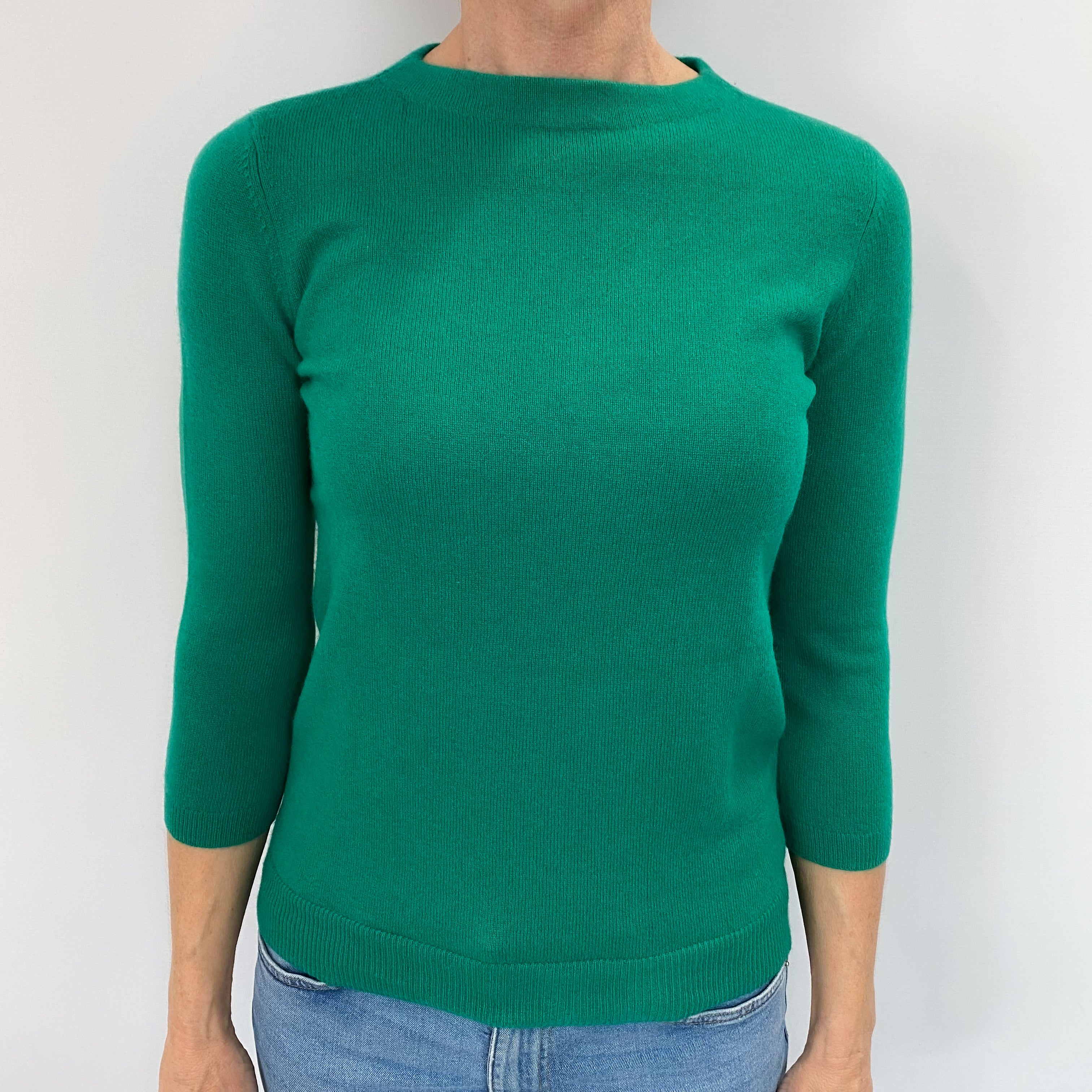 Emerald Green Cashmere Crew Neck Jumper Small