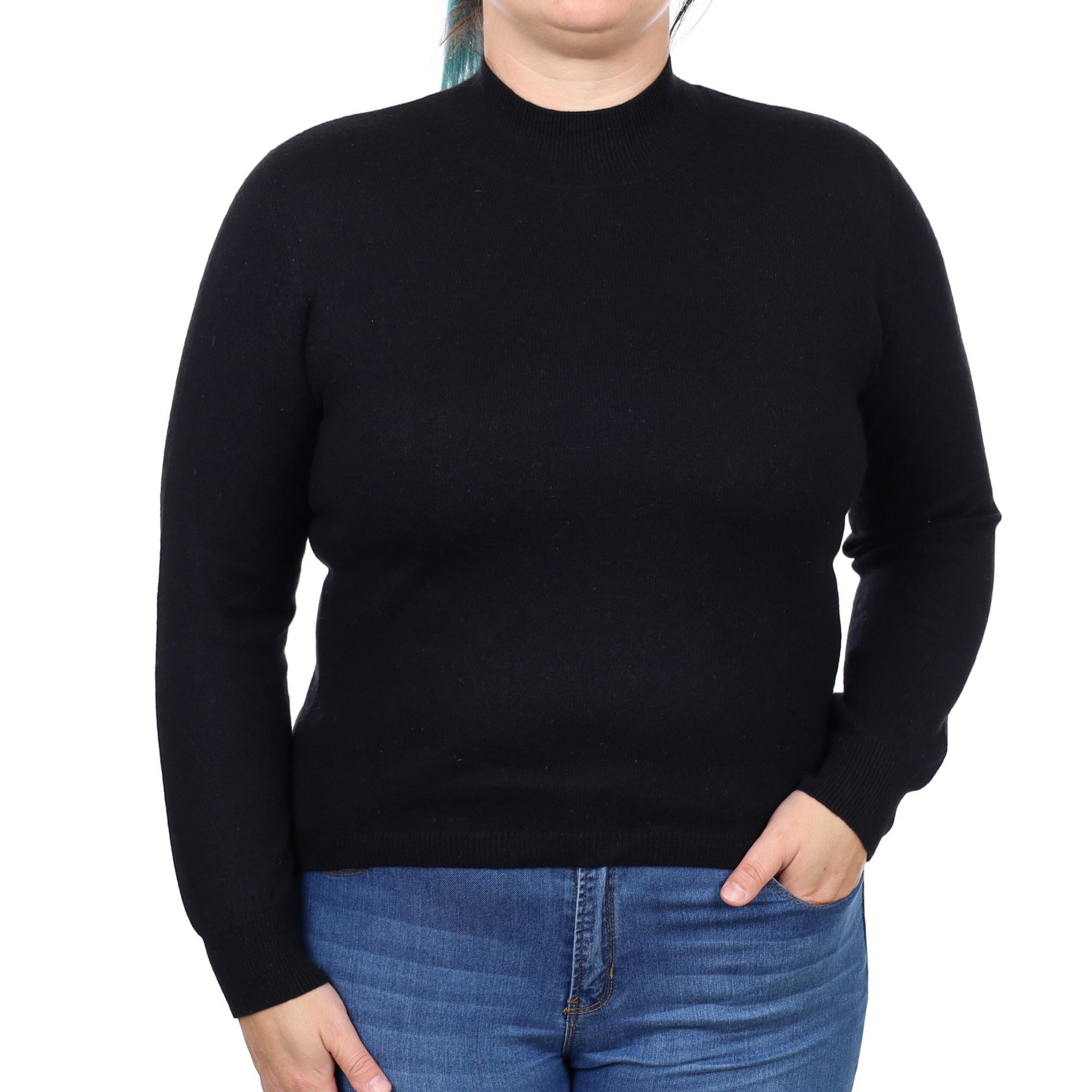 Black Cashmere Turtle Neck Jumper Large