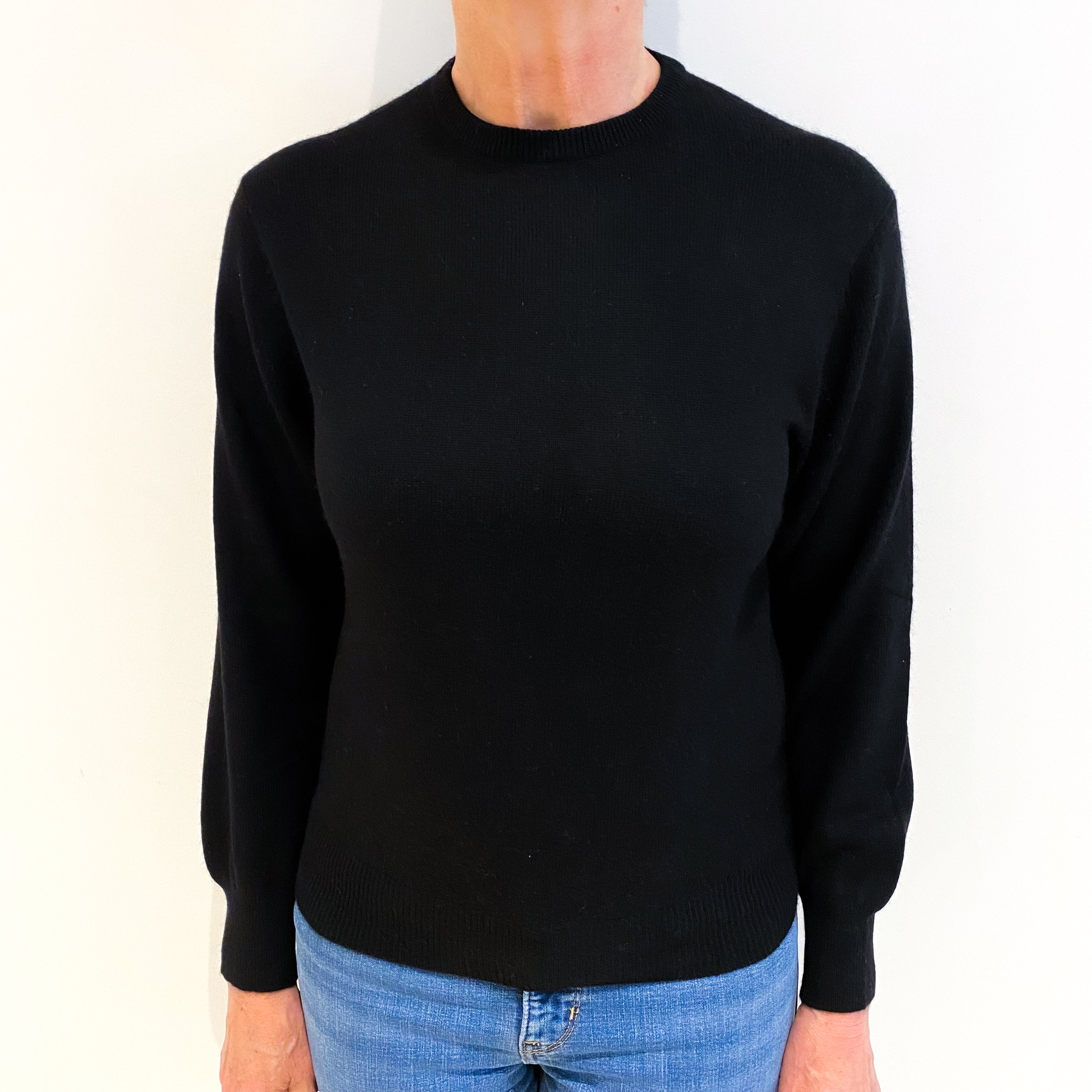Black Cashmere Crew Neck Jumper Medium