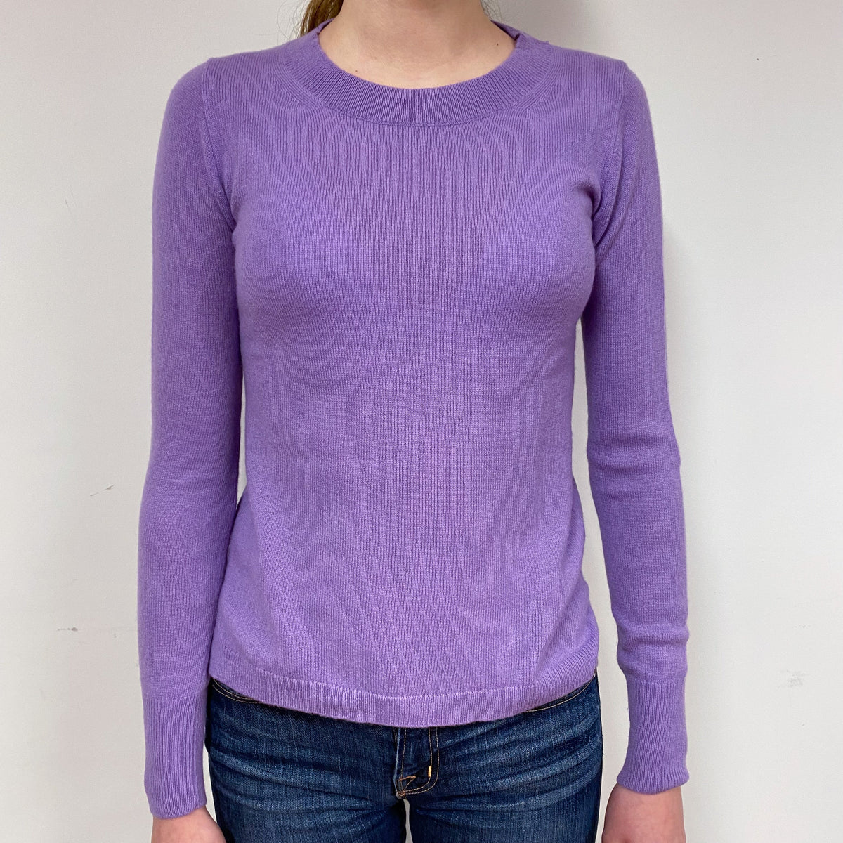 Lavender Purple Cashmere Crew Neck Jumper Extra Extra Small