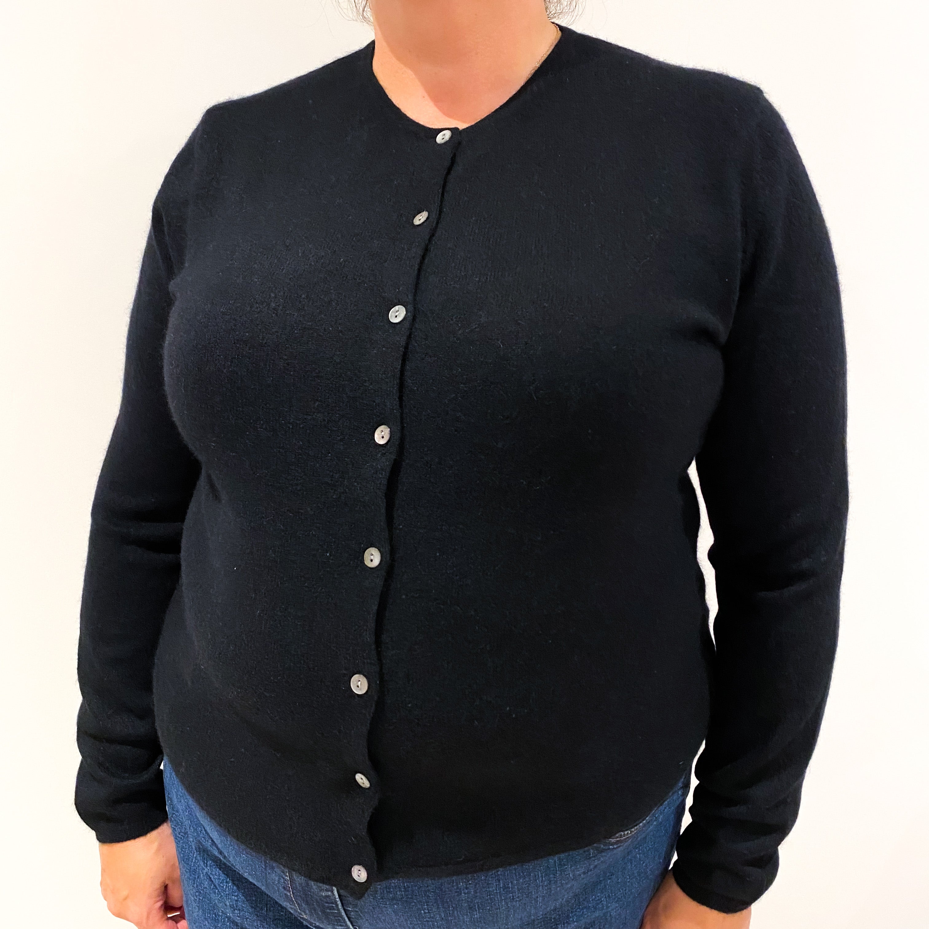 Black Cashmere Cardigan Extra Large