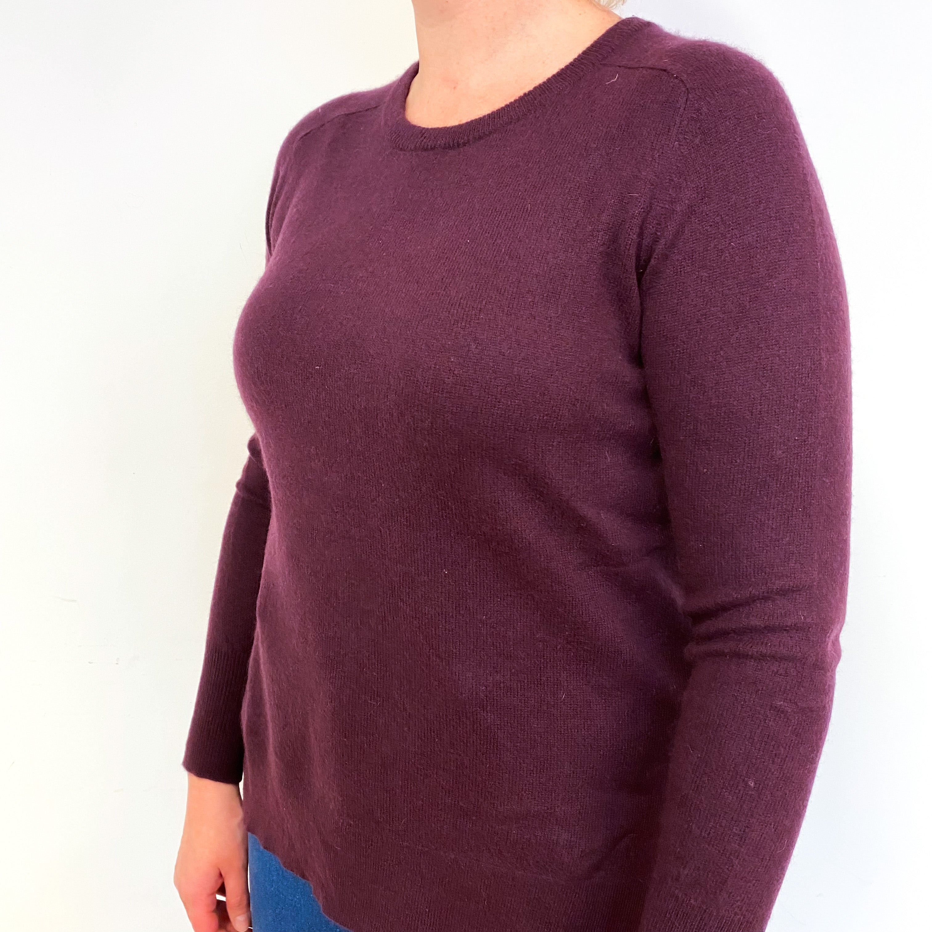 Mulberry Purple Cashmere Crew Neck Jumper Large