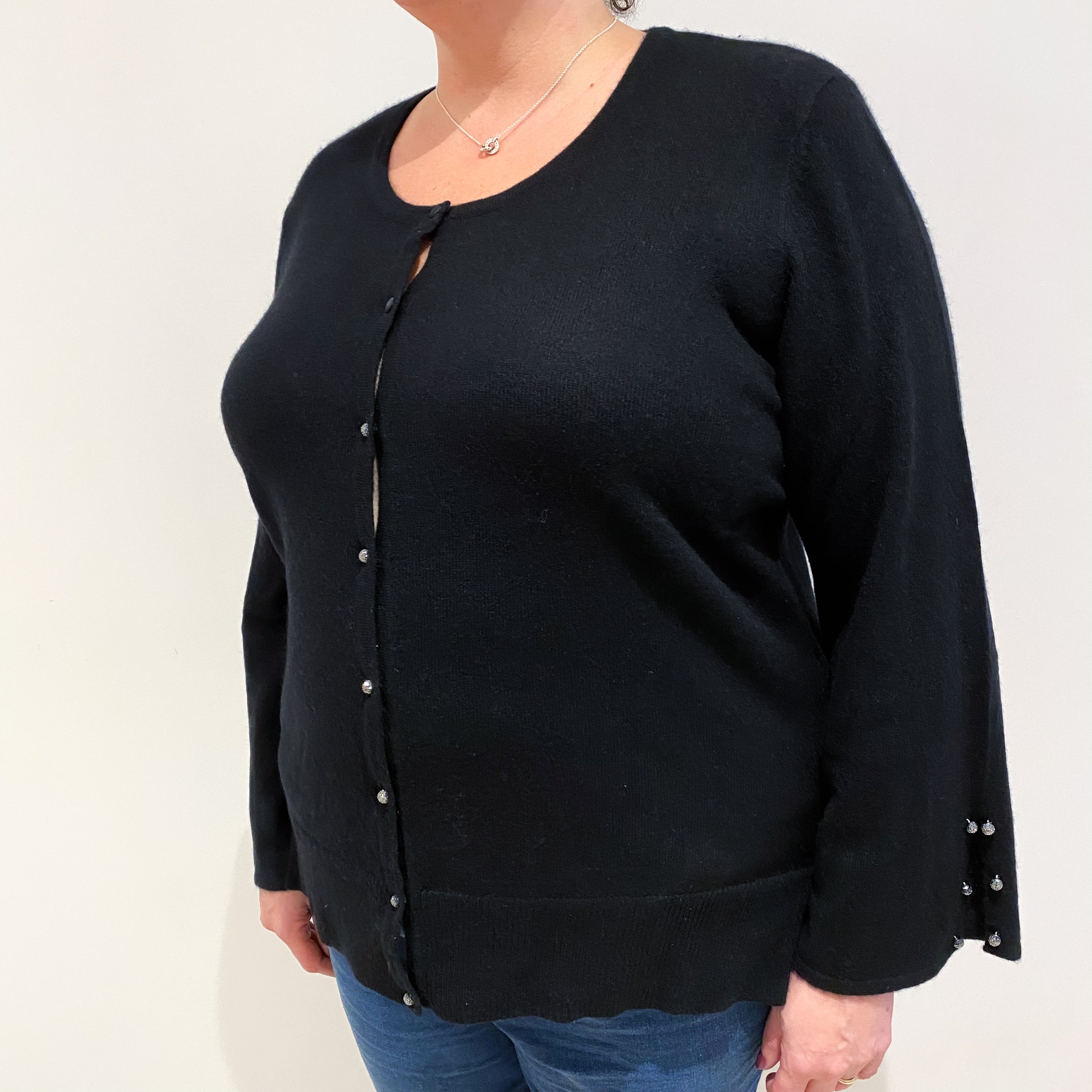 Black Cashmere Cardigan Extra Extra Large