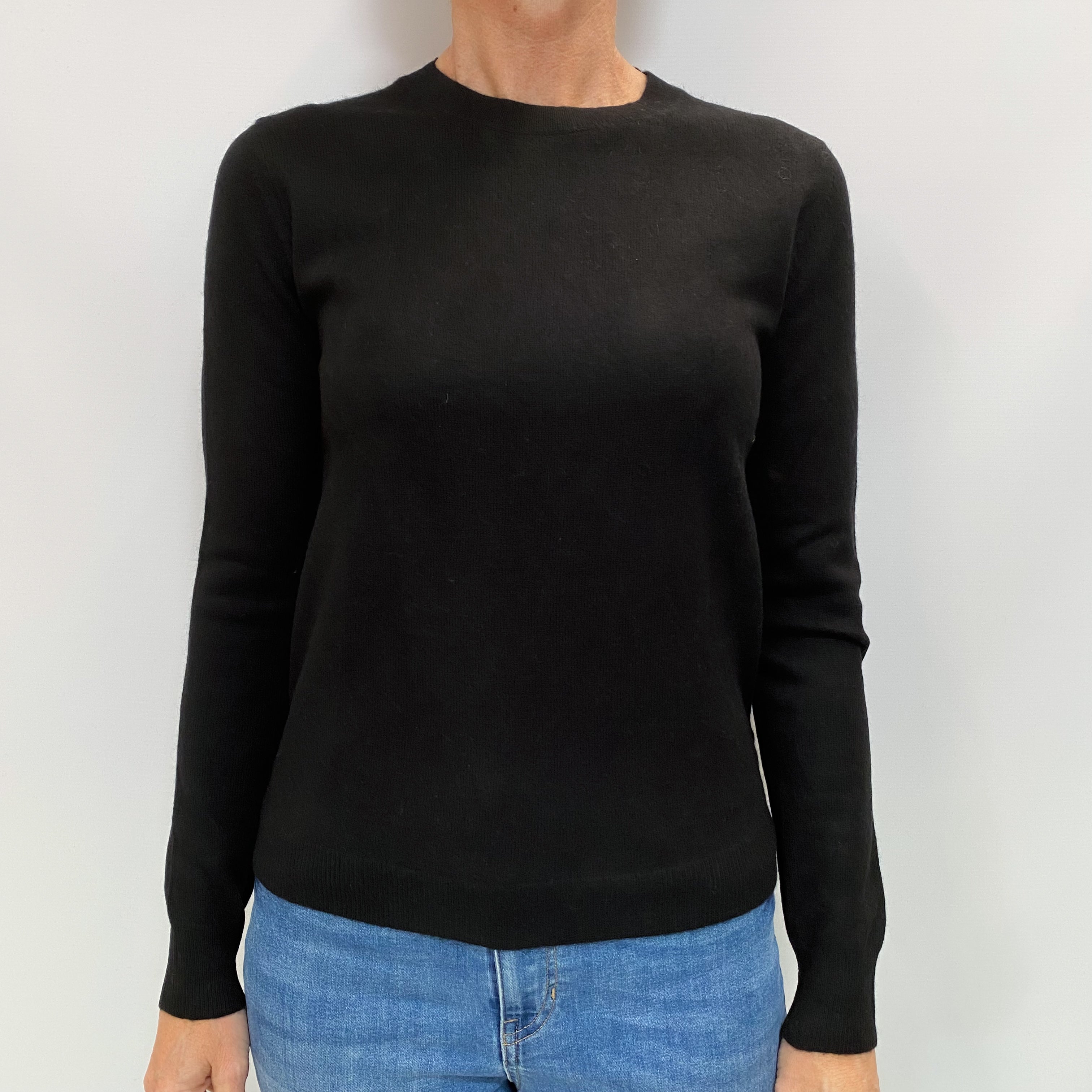Black Cashmere Crew Neck Jumper Small