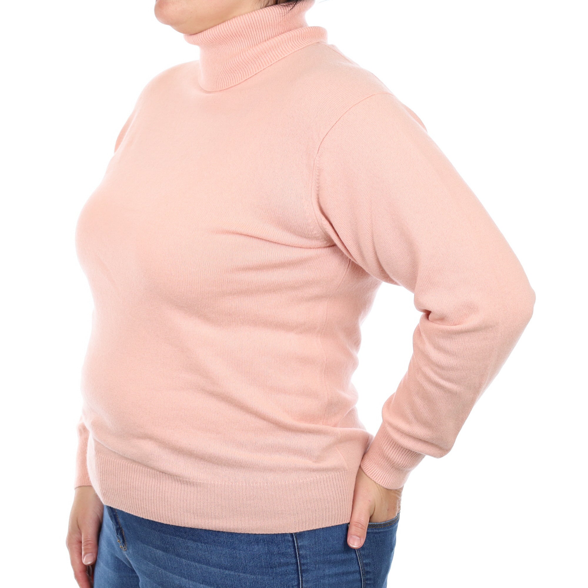 Sugar Mouse Pink Cashmere Polo Neck Jumper Large